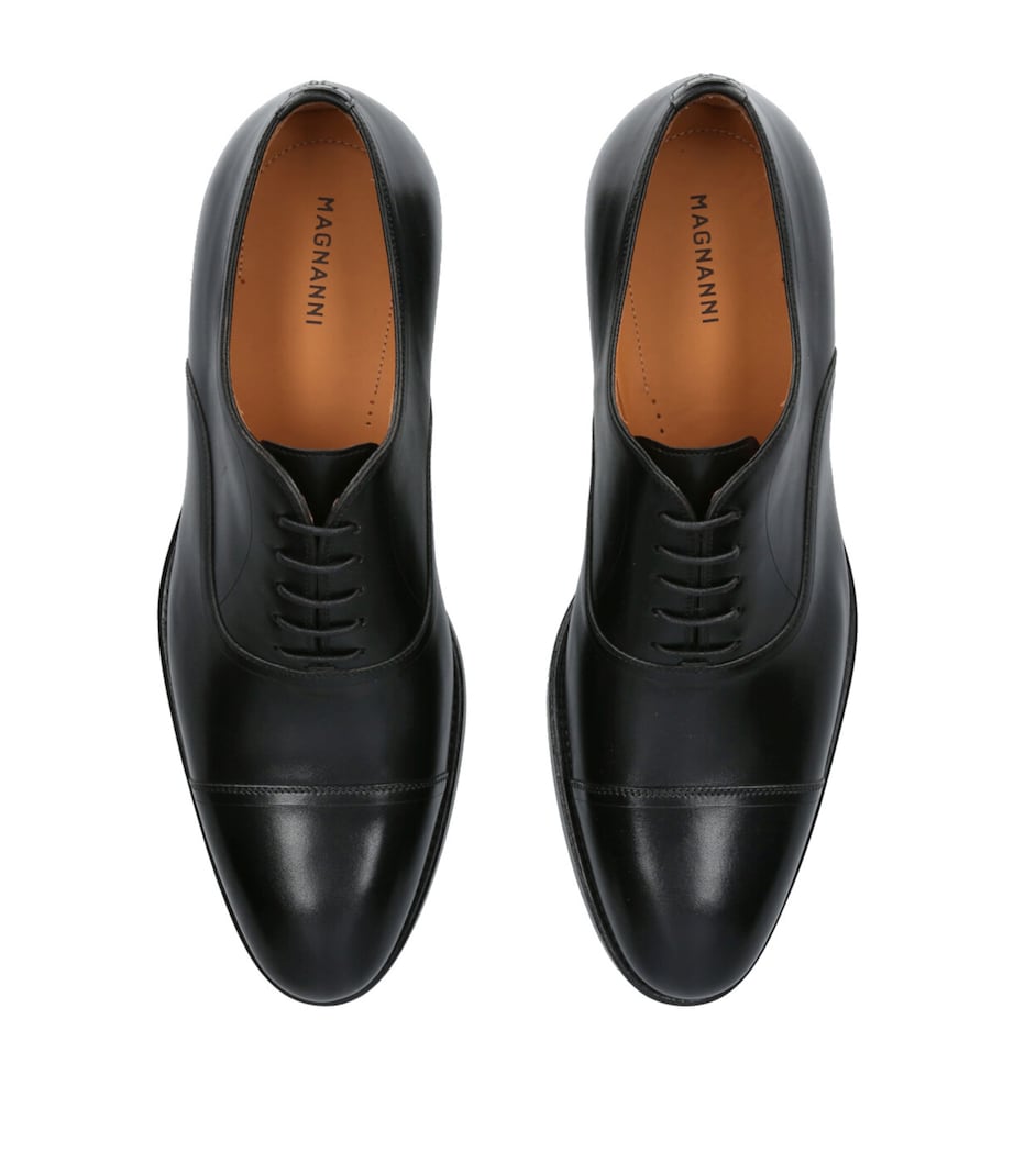 Magnanni Leather Flex Oxford Shoes Black Image 4