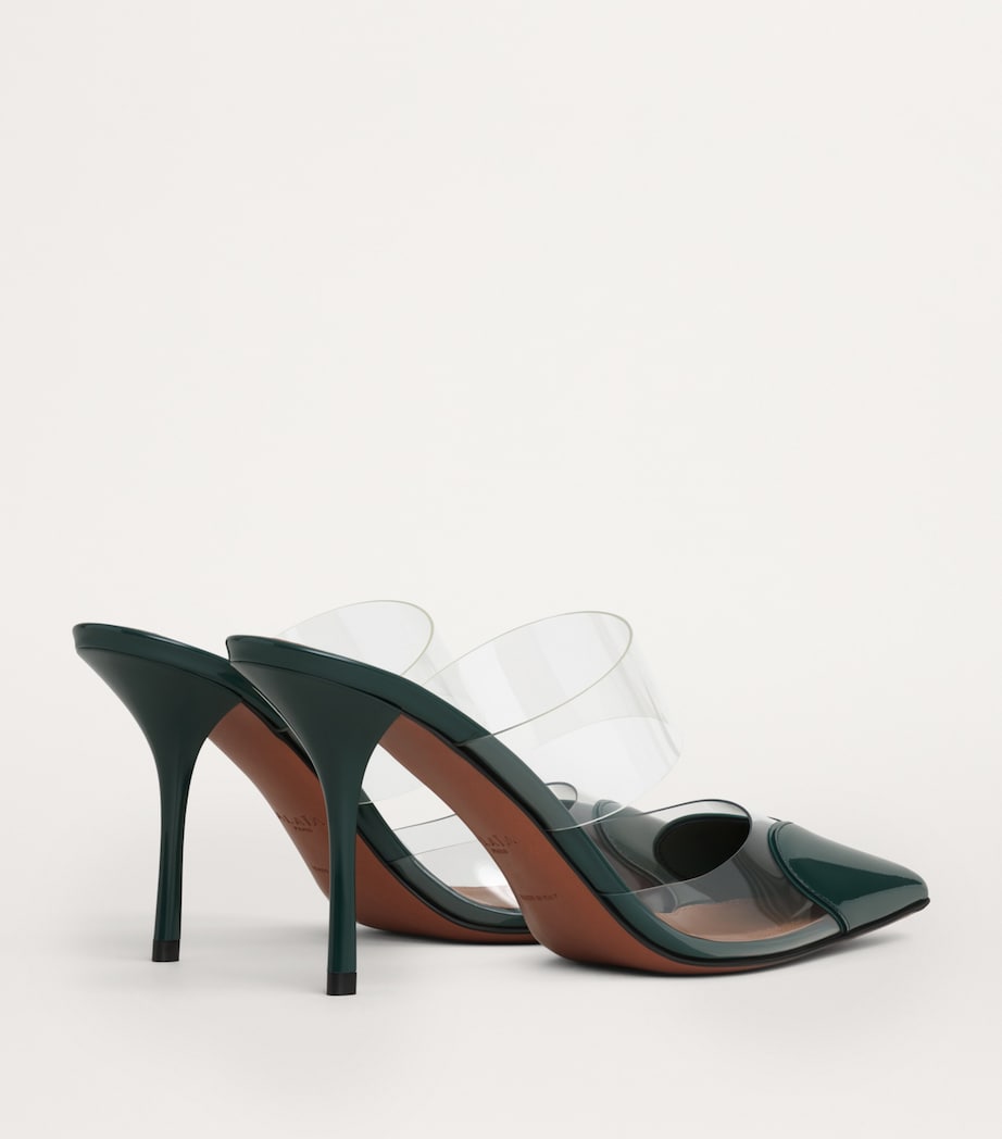Patent Leather Le Coeur Mules 90 VERT BOUTEILLE Image 2