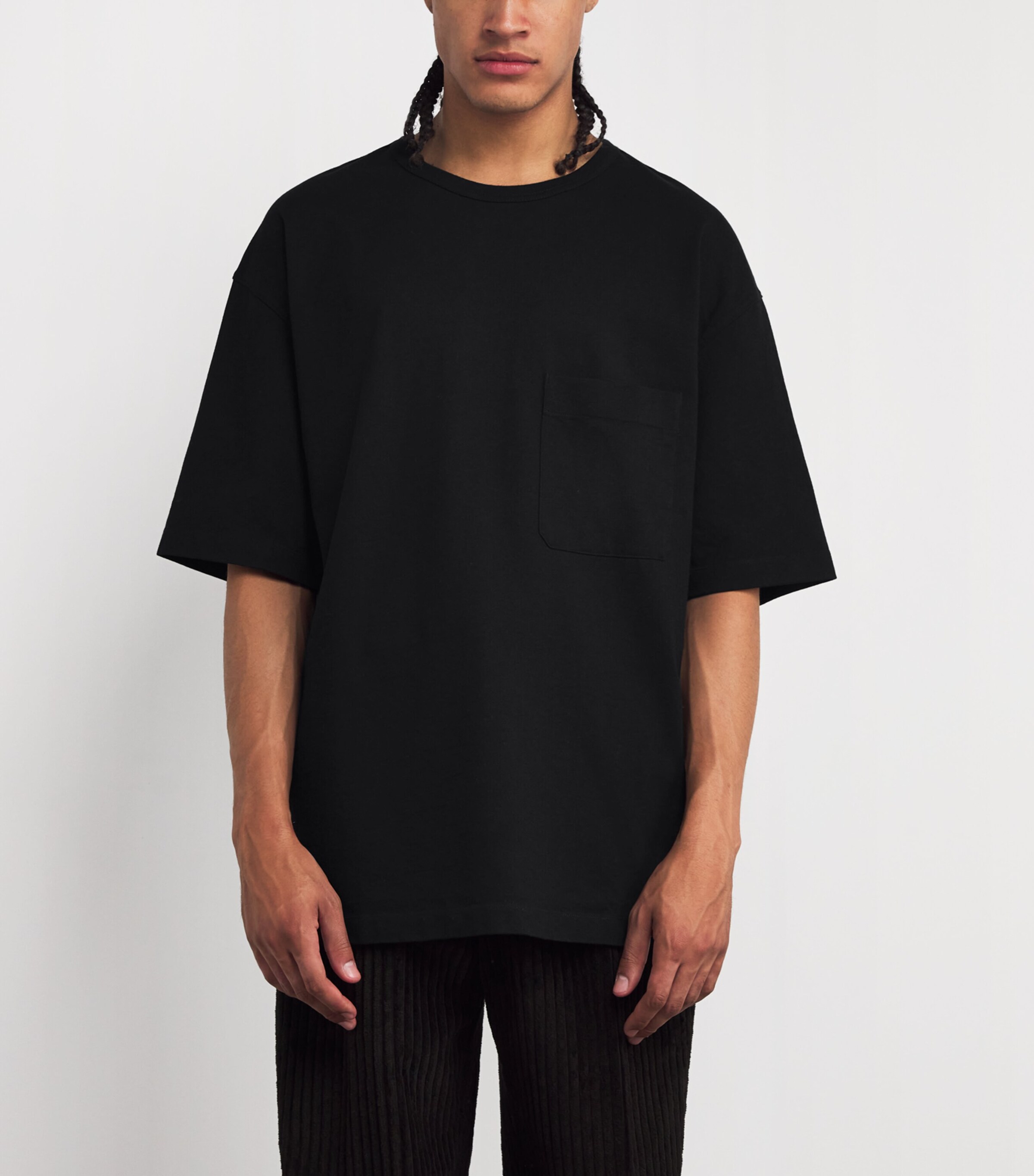 Cotton-Linen Boxy T-Shirt BLACK BK999 Image 3