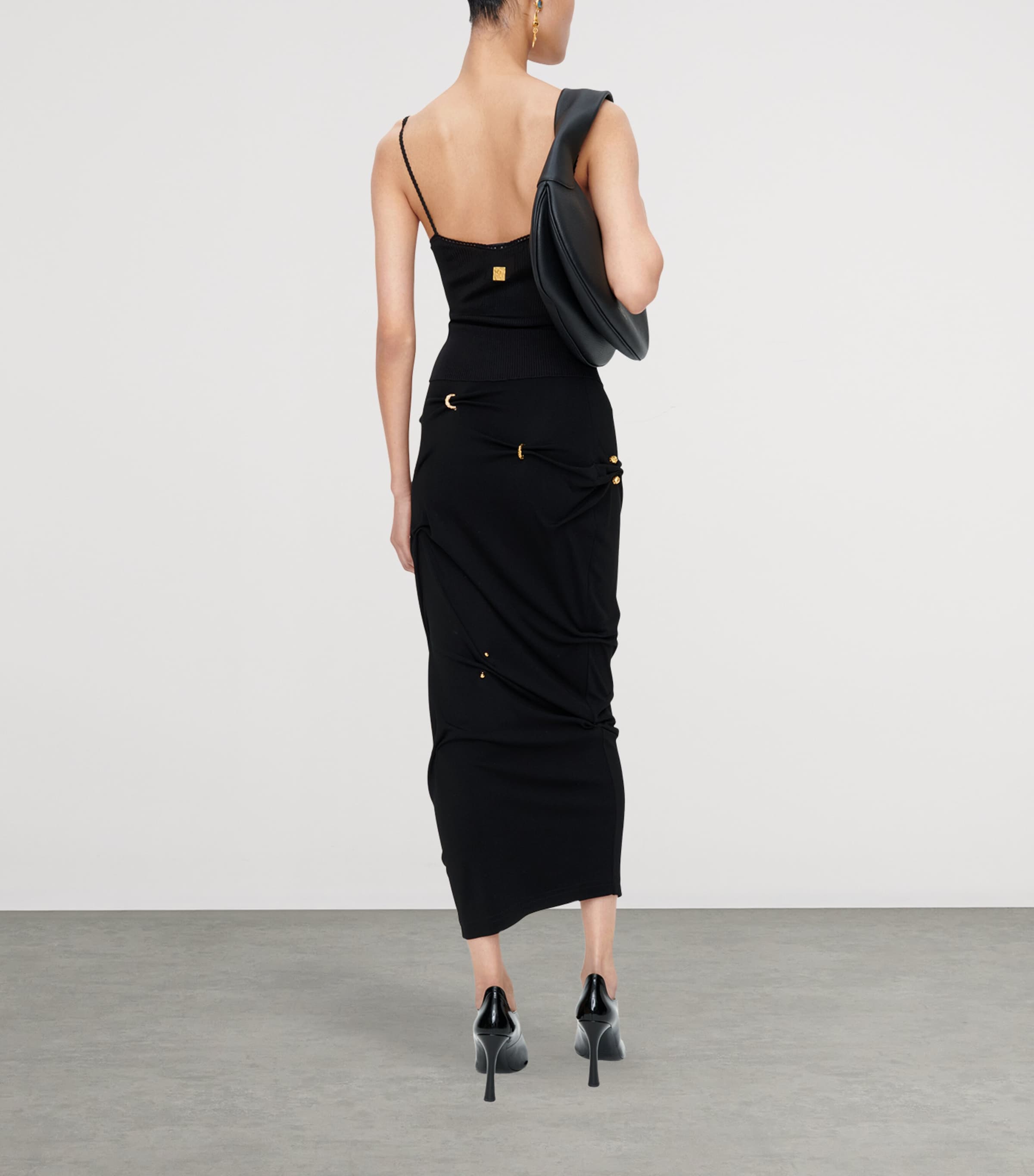Schiaparelli Womens Pierced Pencil Skirt Black Image 3