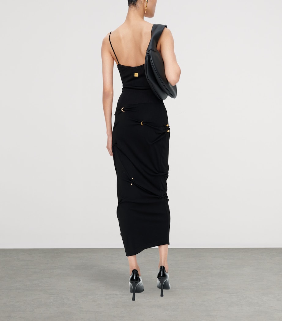 Schiaparelli Womens Pierced Pencil Skirt Black Image 3