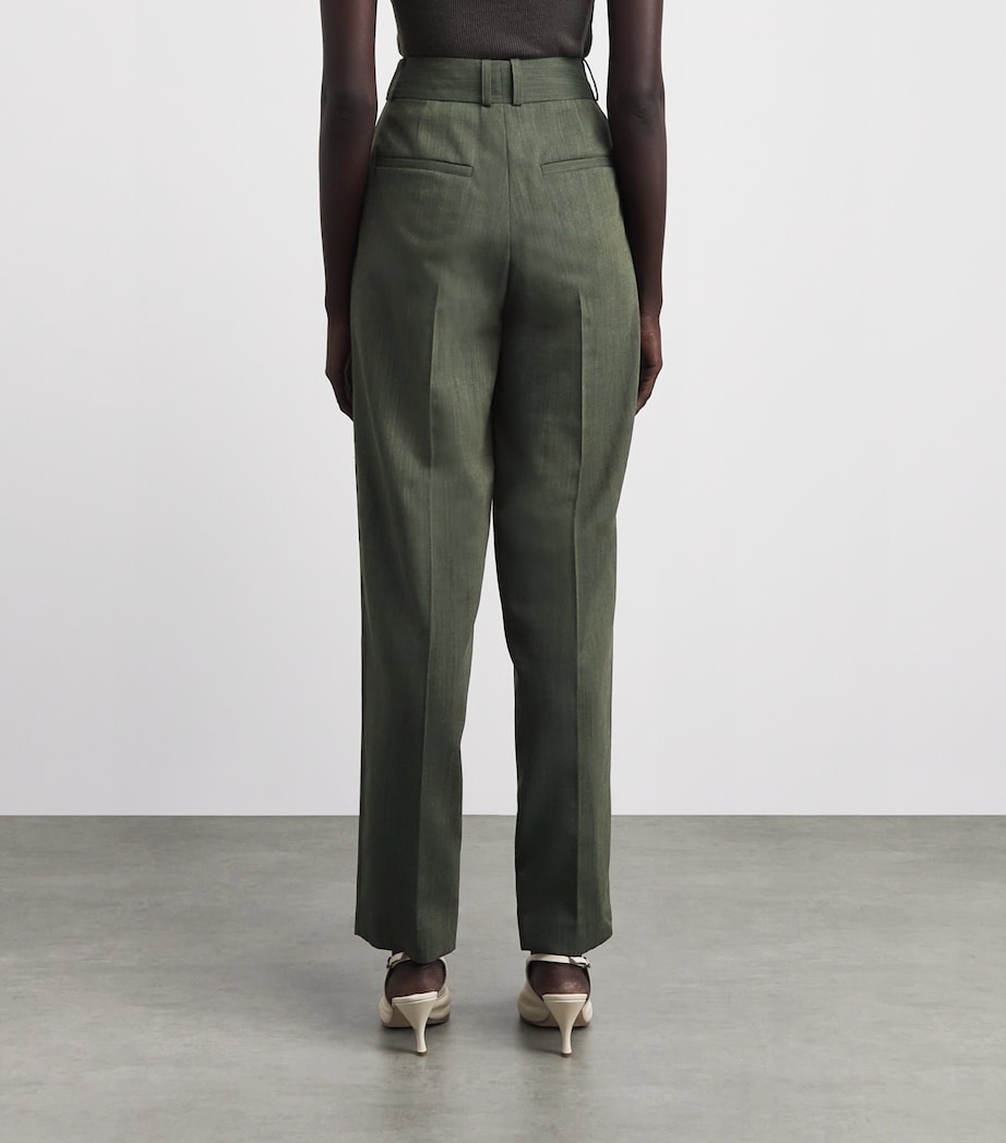 Joseph Womens Wool Zen Trousers Palm Leaf Melange Image 5