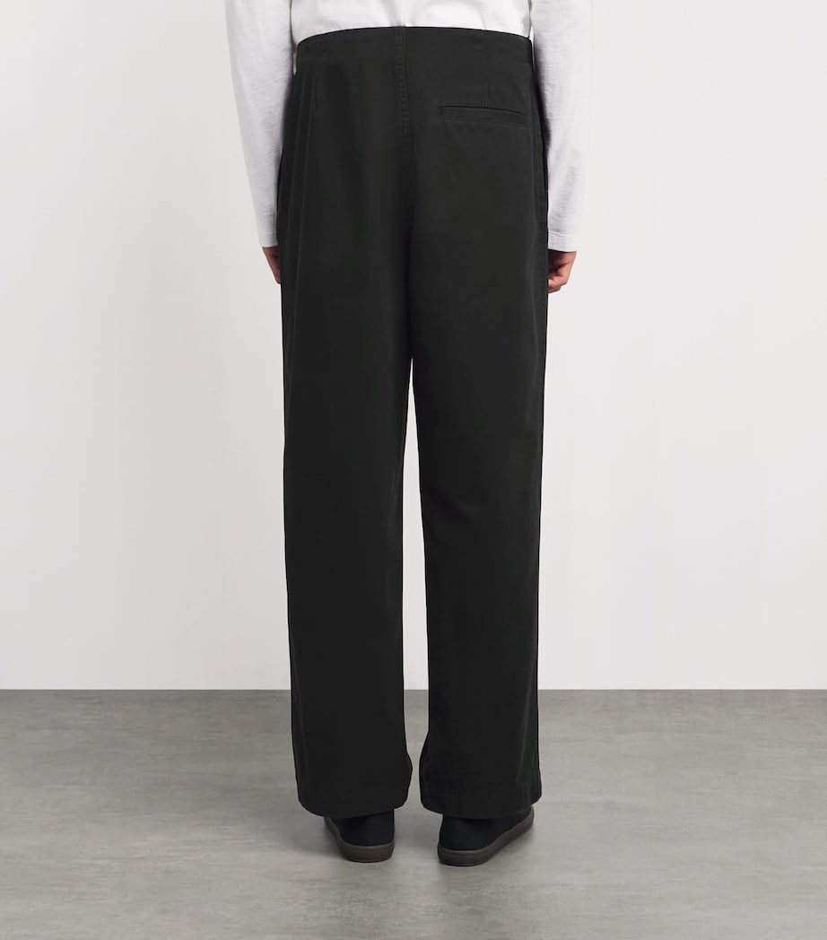 The Row Mens Time Cotton Trousers Black Image 4