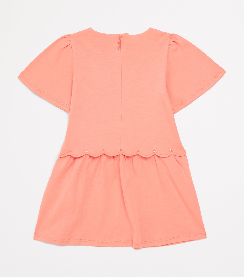 Cotton Scallop-Trim Dress (6-18 Months) 48D RASBERRY Image 2