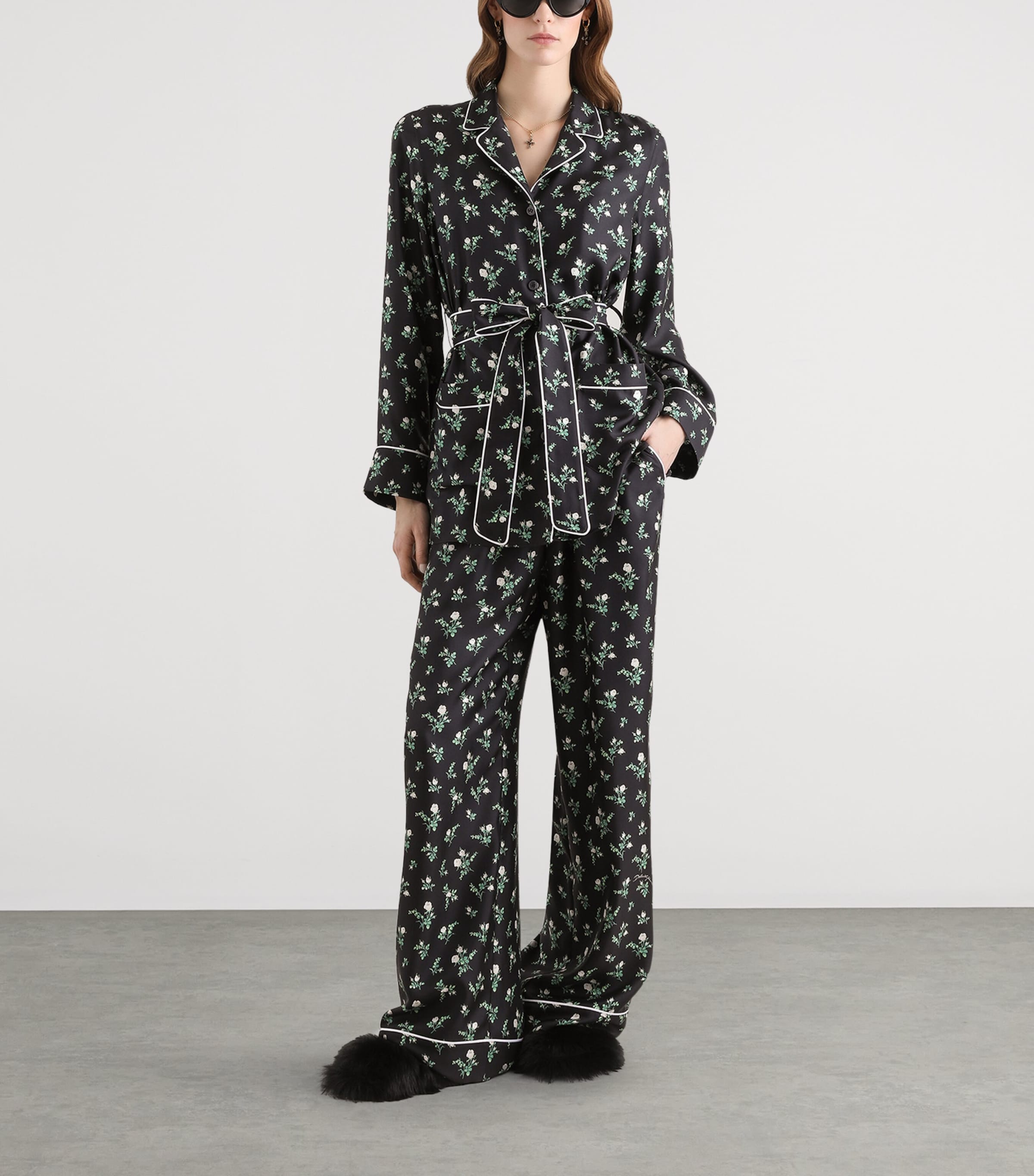 Dolce&Gabbana Womens Silk Floral Belted Shirt Ros/mugh Bco F Image 2