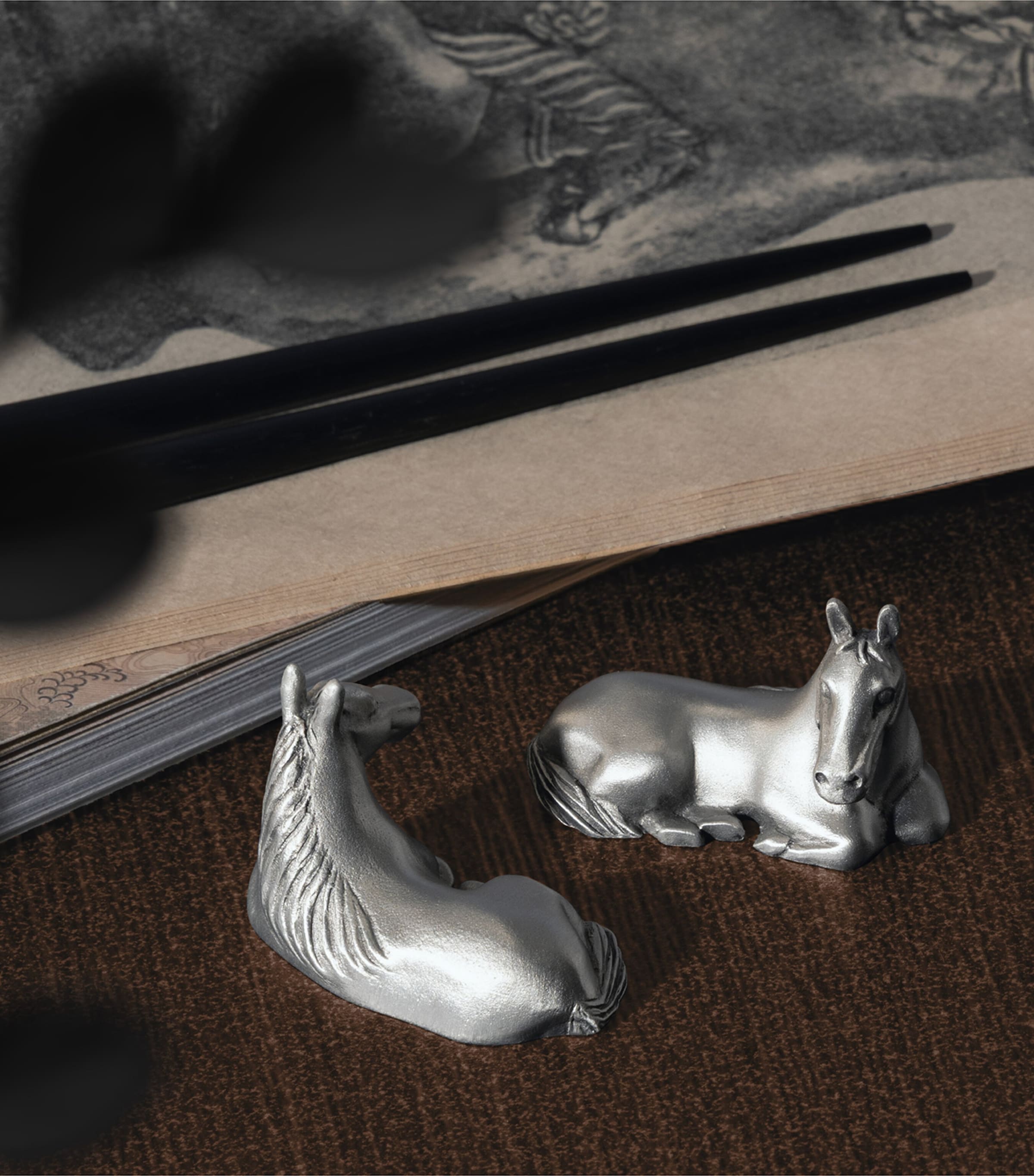 Pewter Horse Chockstick Rests (Set of 2) PEWTER Image 6