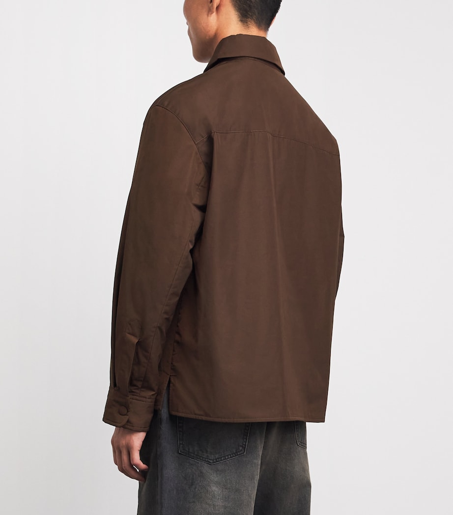AMI Paris Mens Ami de Coeur Padded Overshirt Marron Chocolat Image 5