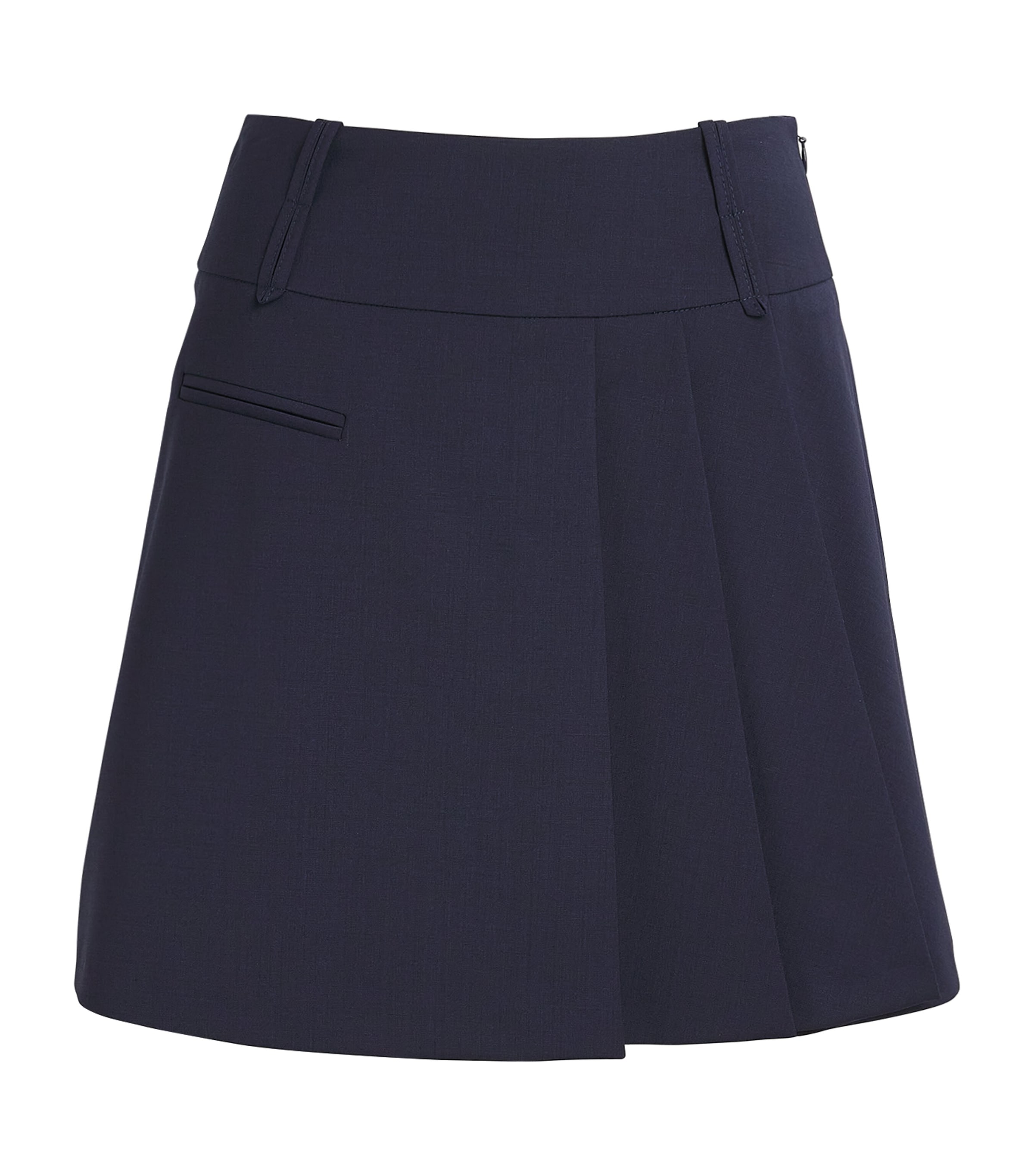 Claudie Pierlot Womens Wool-Blend Pleated Mini Skirt Navy Image 1