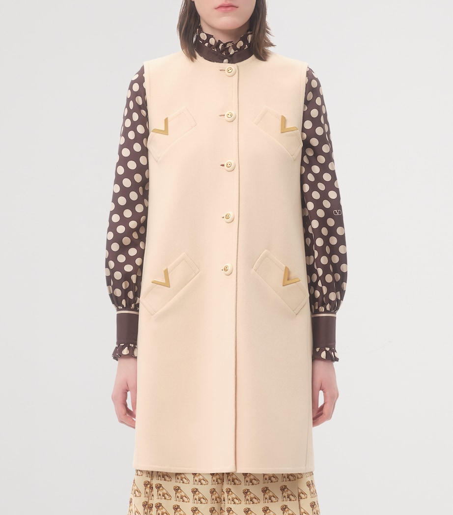 Wool-Cashmere VGold Sleeveless Coat ET5 Image 2