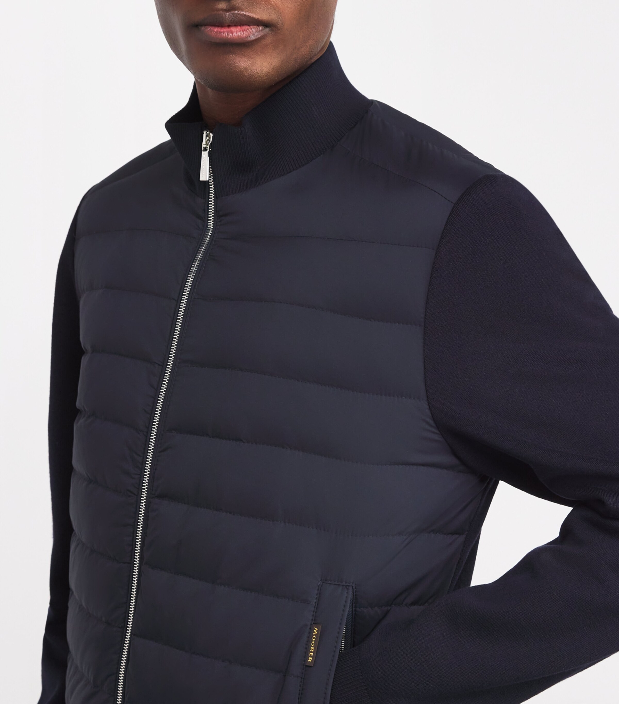 Quilted Bomber Jacket DARK BLU U0402 Image 6