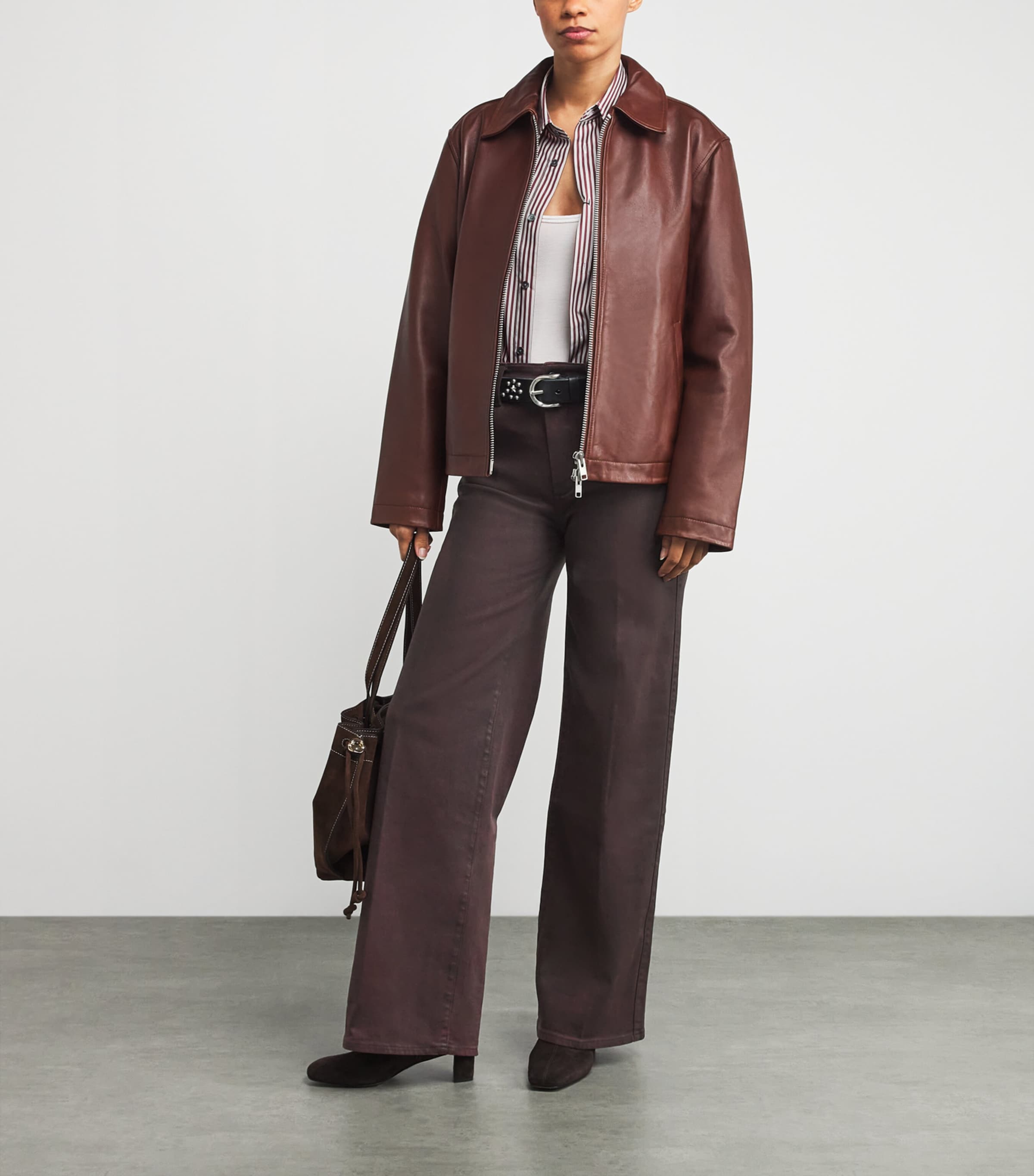 Coated Sasha Wide Jeans DRK OXBLD DIST COAT Image 2