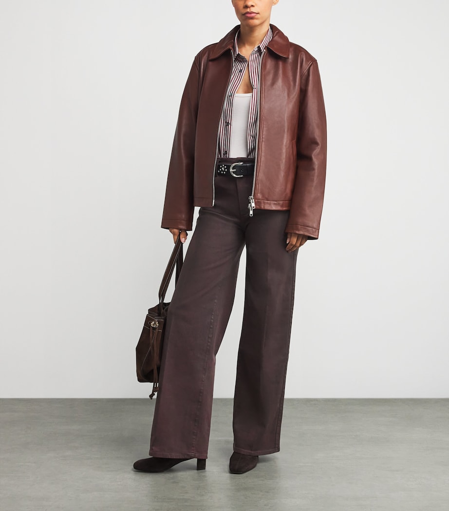 Coated Sasha Wide Jeans DRK OXBLD DIST COAT Image 2