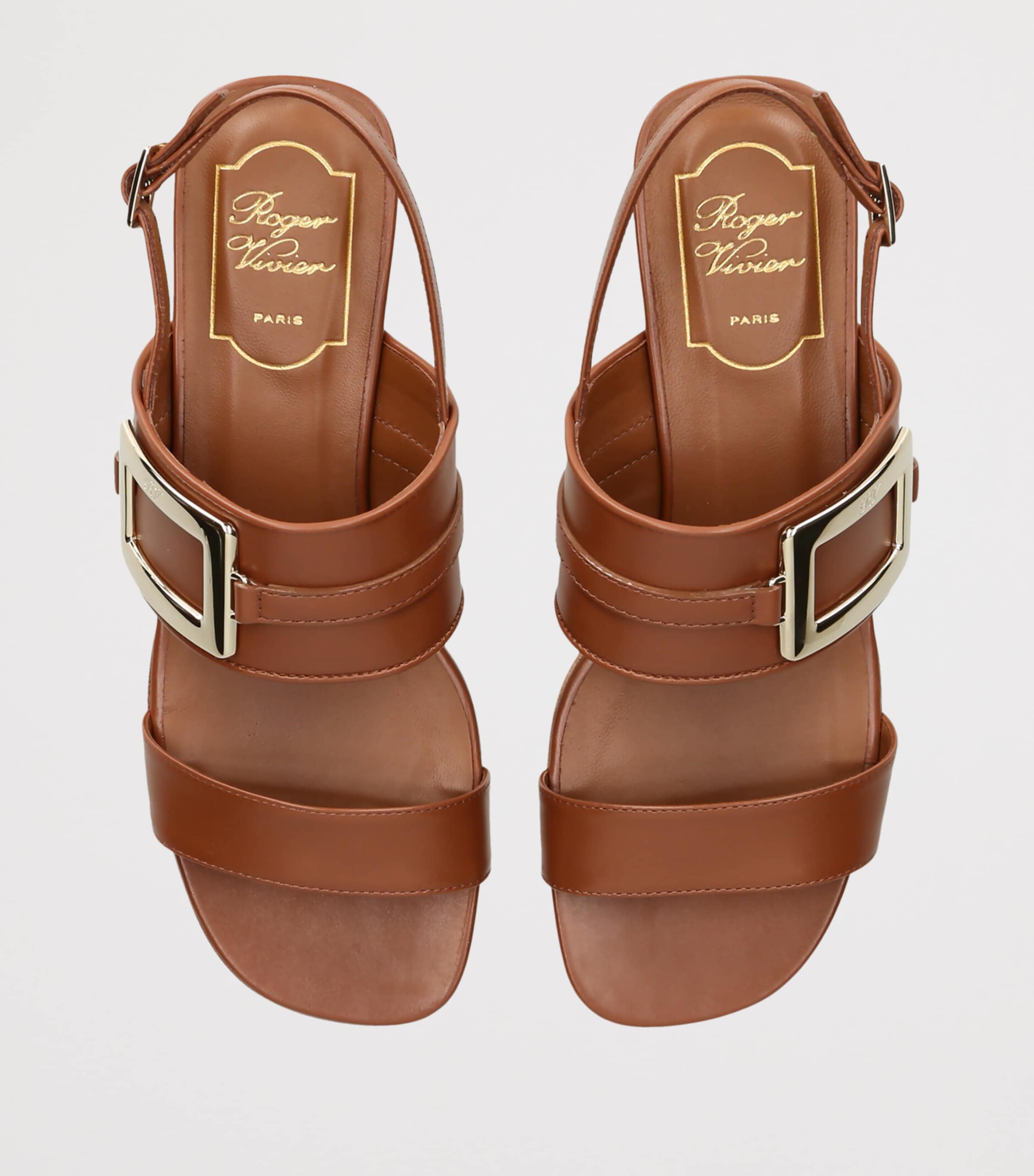 Roger Vivier Leather Belle Vivier Sandals 20 Brown Image 3