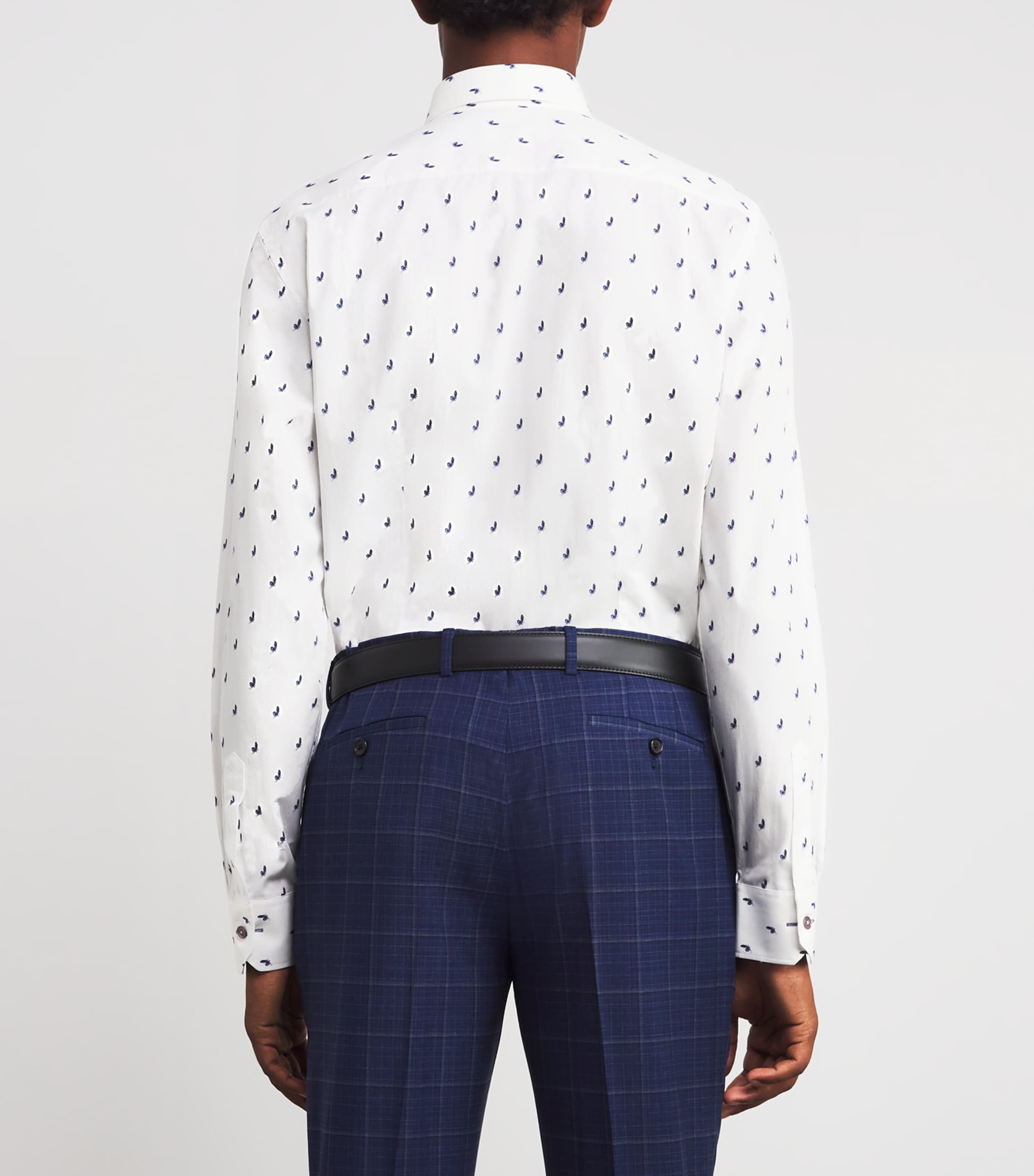 Butterfly Print Tailored-Fit Shirt 01_WHITE Image 4