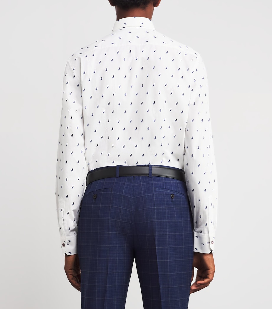 Butterfly Print Tailored-Fit Shirt 01_WHITE Image 4