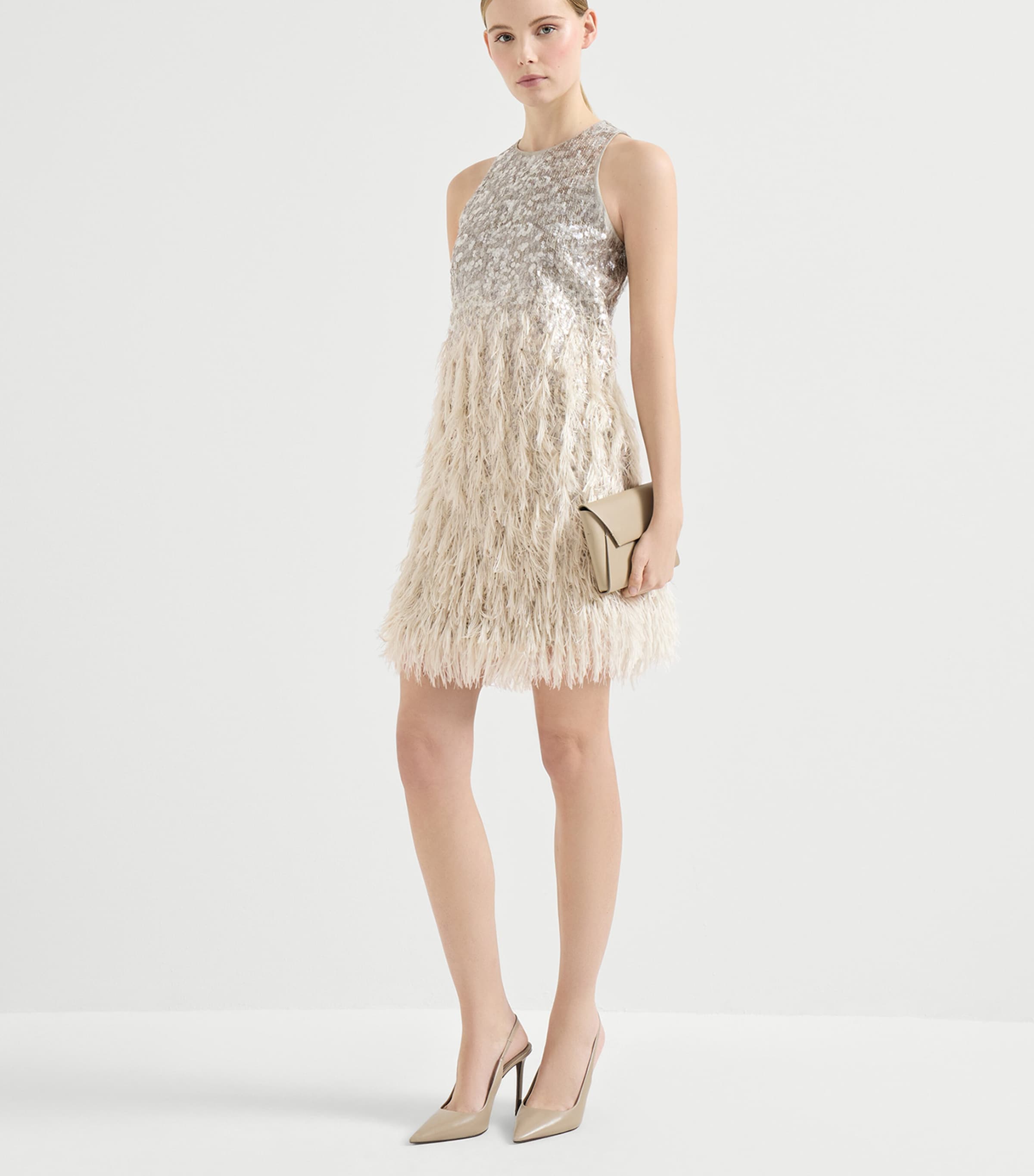 Brunello Cucinelli Womens Sequin-Embellished Dégradé Mini Dress Image 2