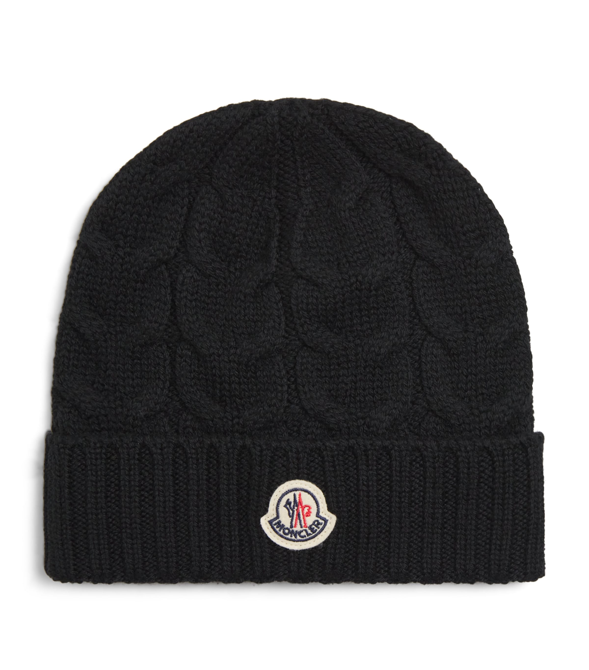 Virgin Wool Cable-Knit Beanie 999 Image 1