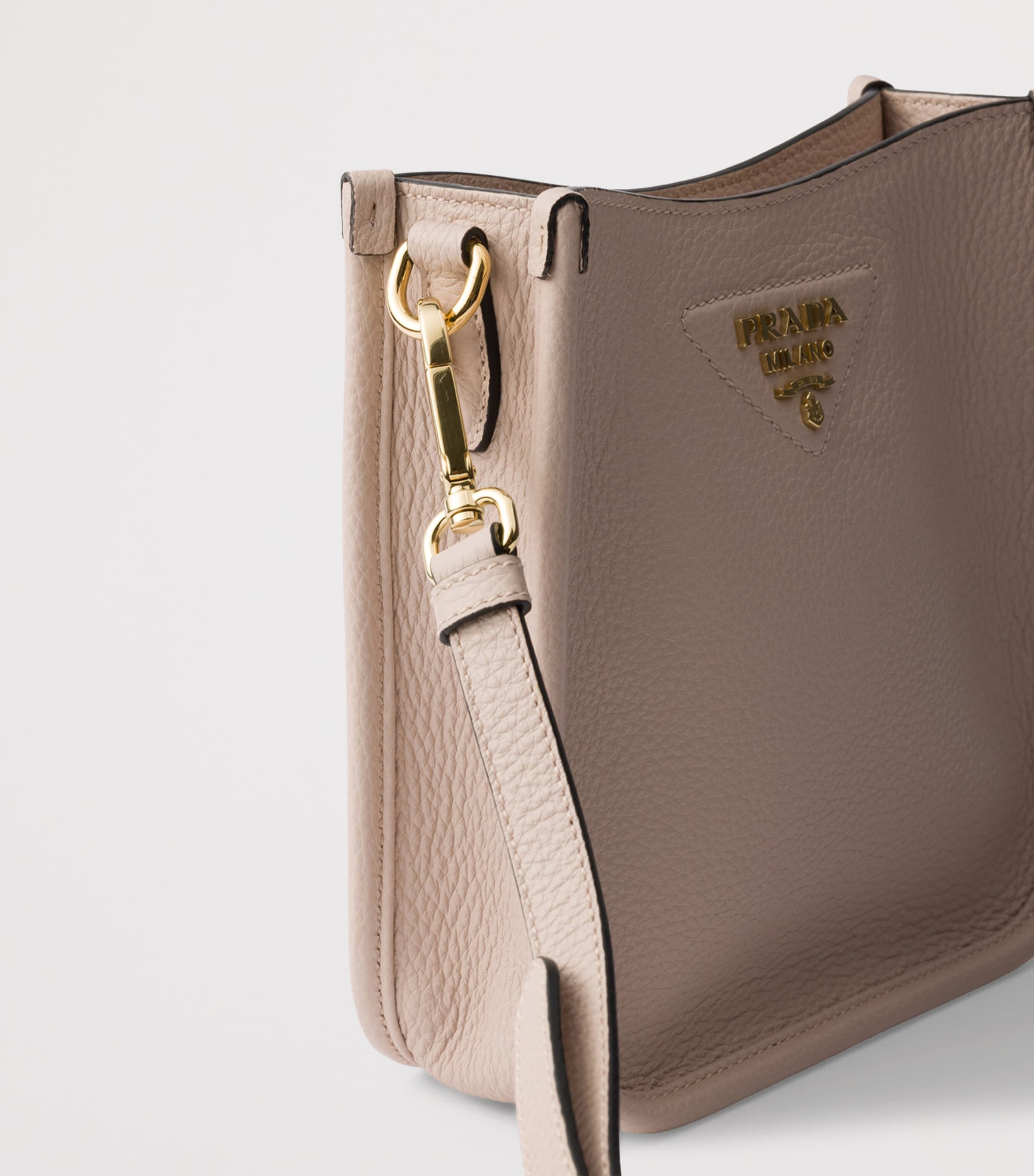 Prada Mini Leather Shoulder Bag Powder Image 6