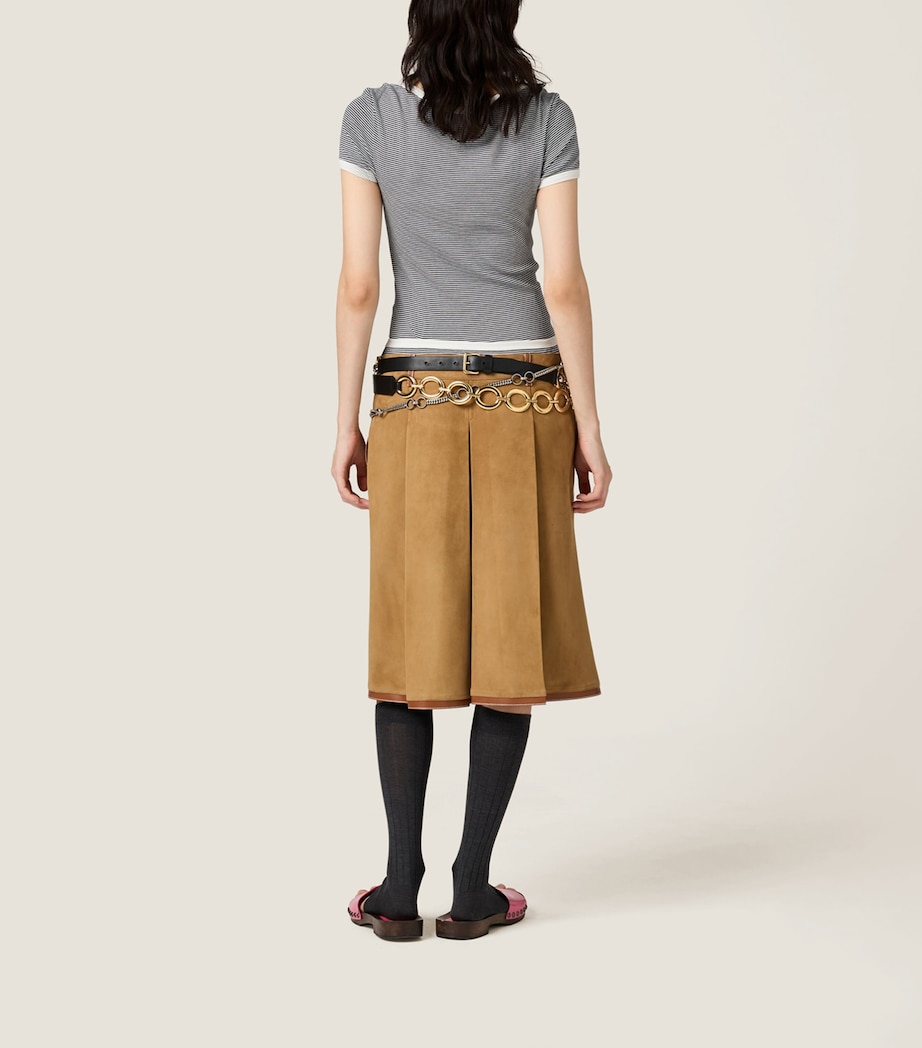 Suede Pleated Midi Skirt F0JRS Image 3