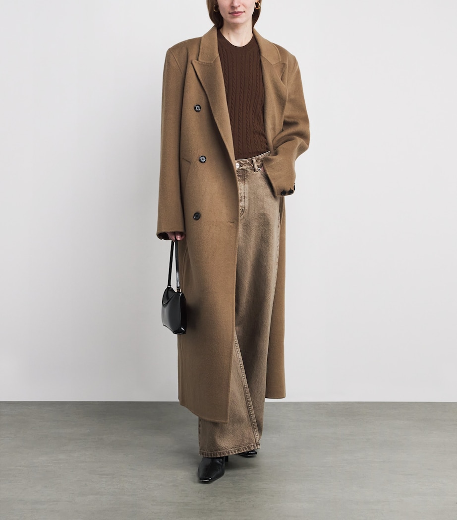 Merino Wool-Cashmere Cable-Knit T-Shirt DEEP CHESTNUT Image 2