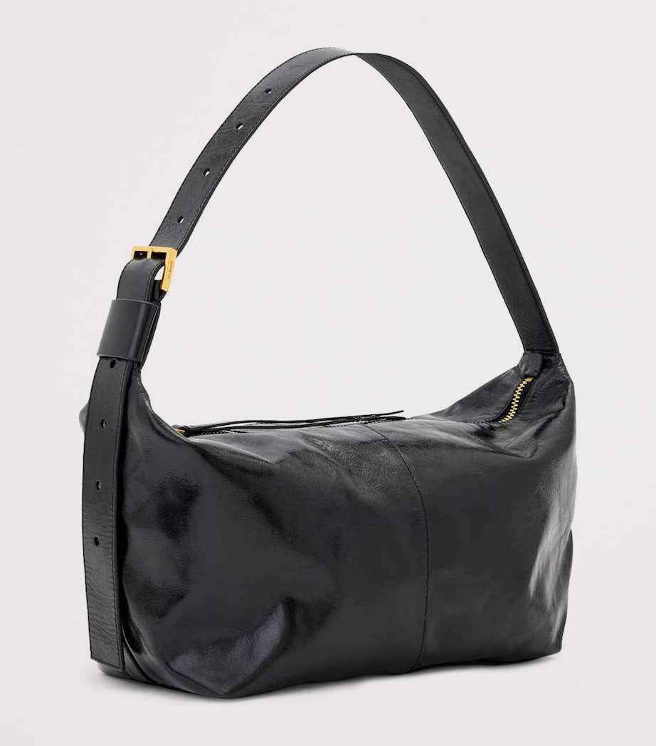 AllSaints Leather Jean Rey Shoulder Bag Black Image 3