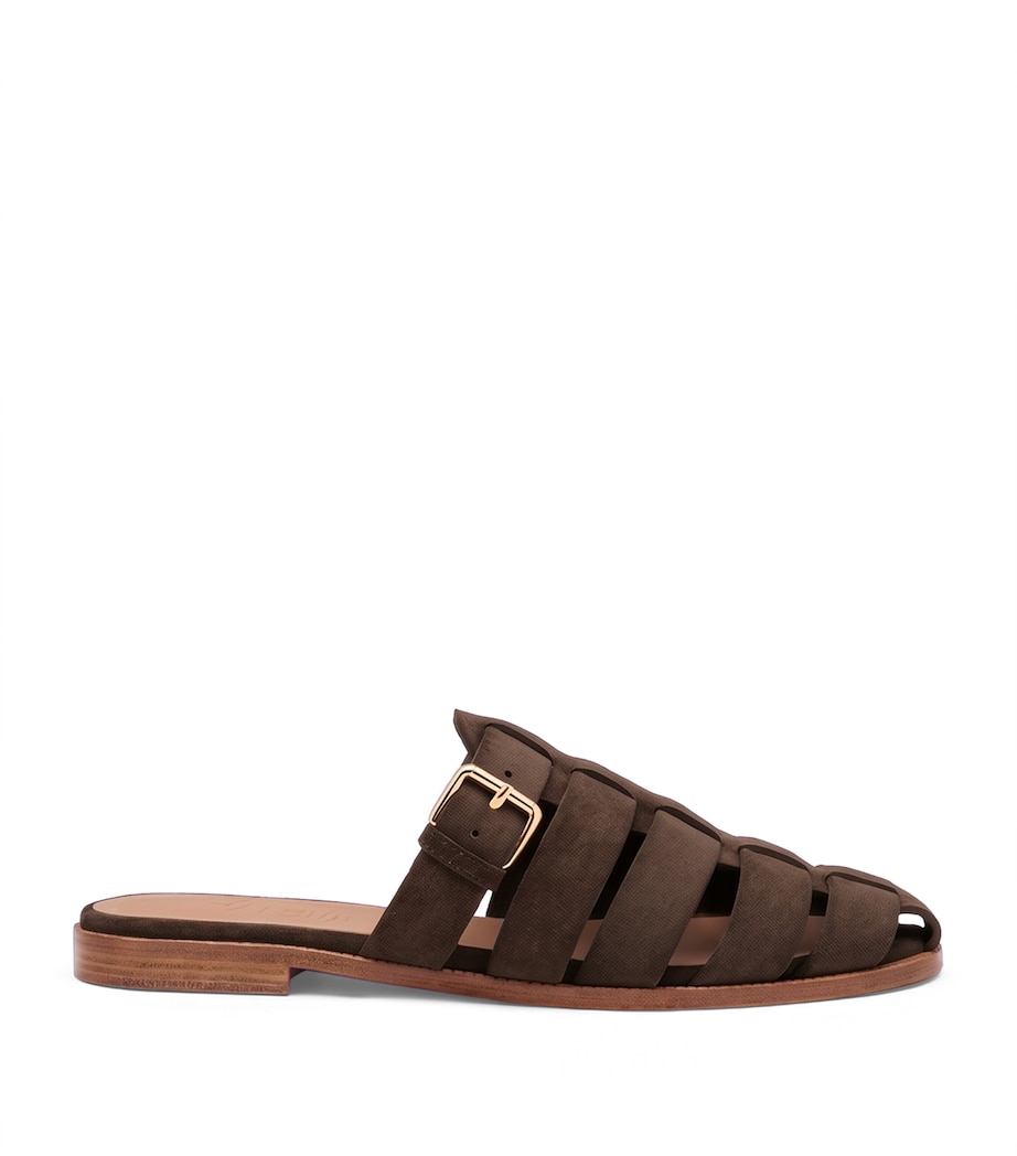 Malone Souliers Suede Theresa Mules Tobacco Image 1