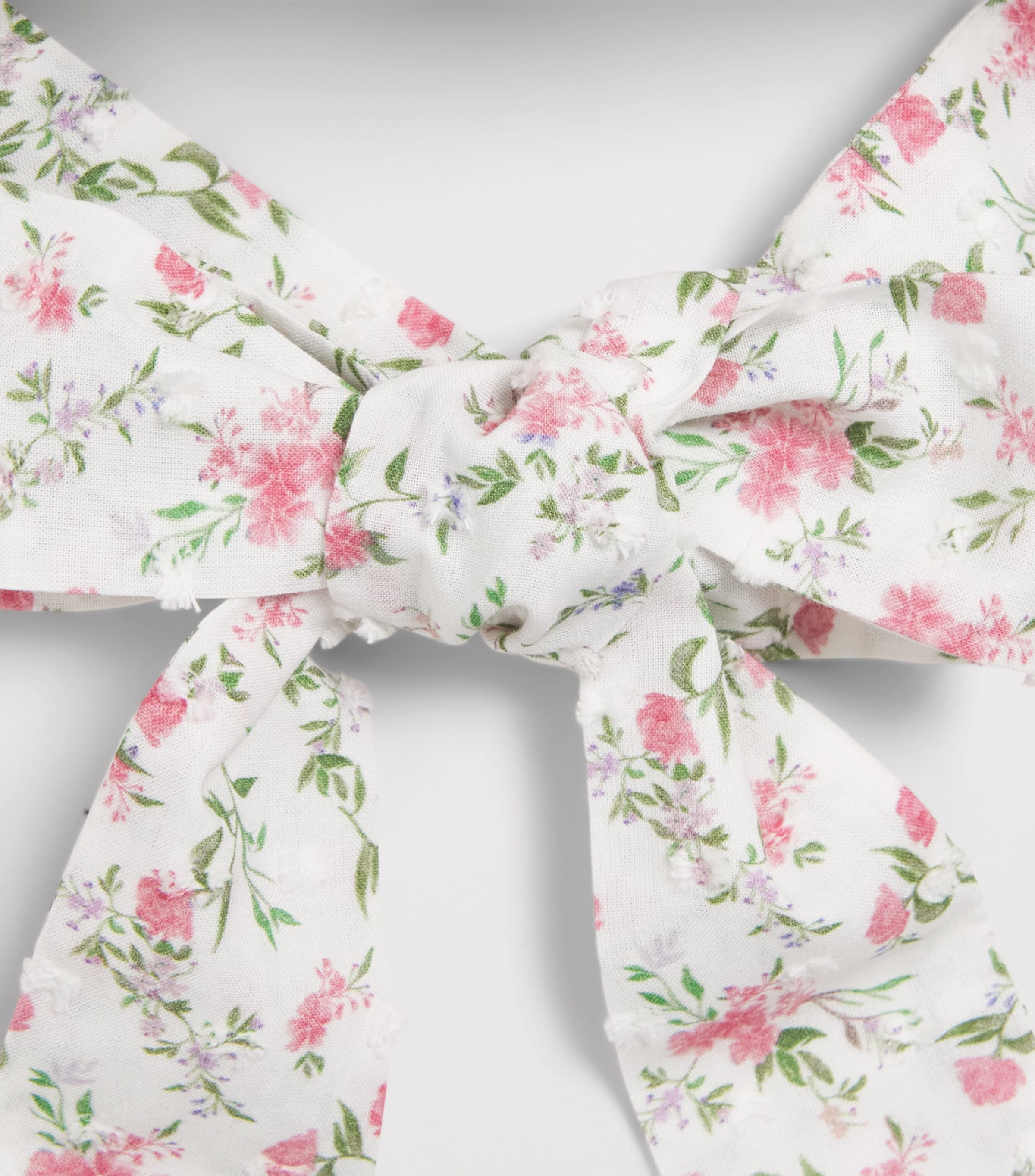 PEPA LONDON Cotton Hand-Smocked Floral Bonnet Pink Image 4