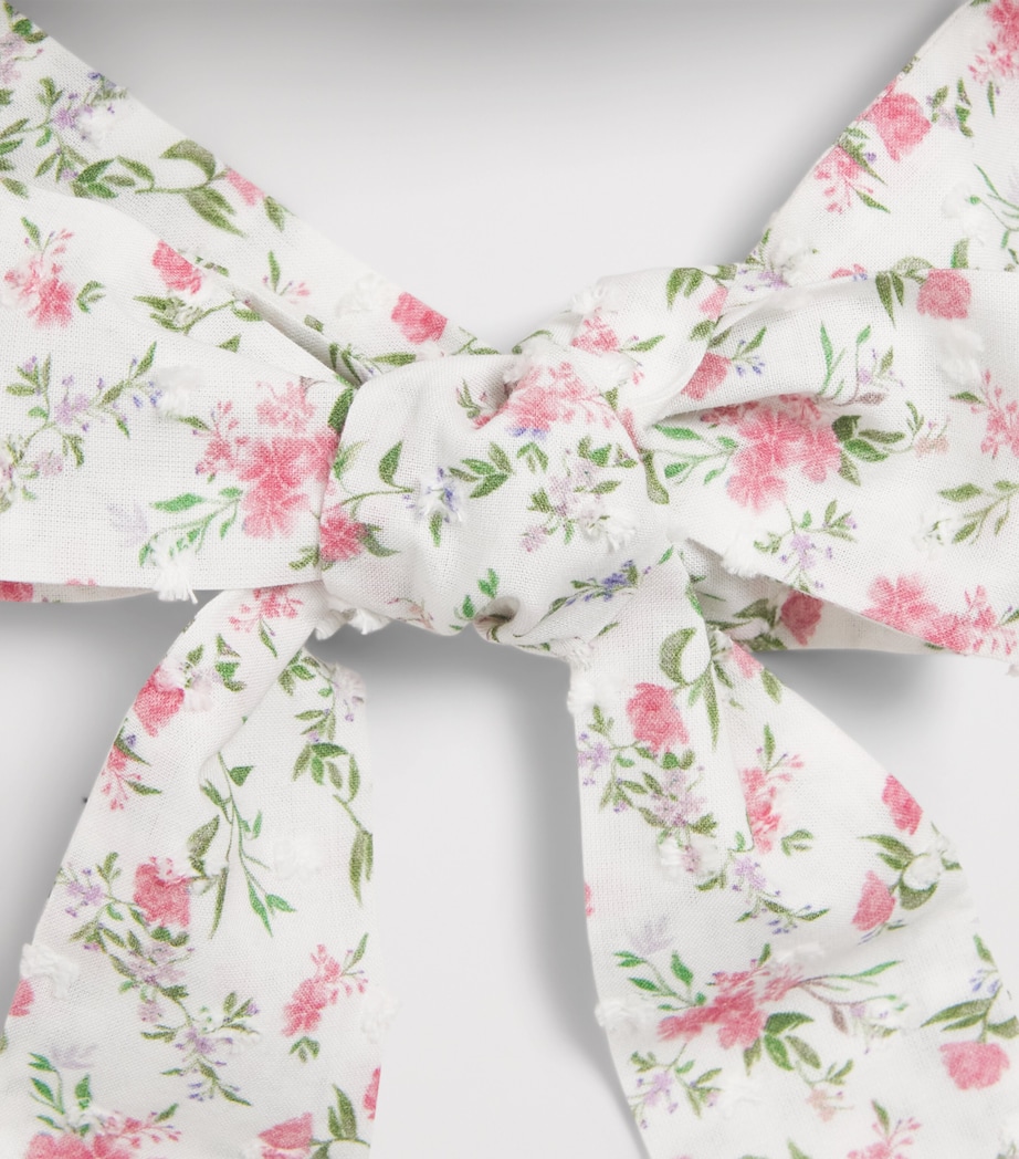 PEPA LONDON Cotton Hand-Smocked Floral Bonnet Pink Image 4