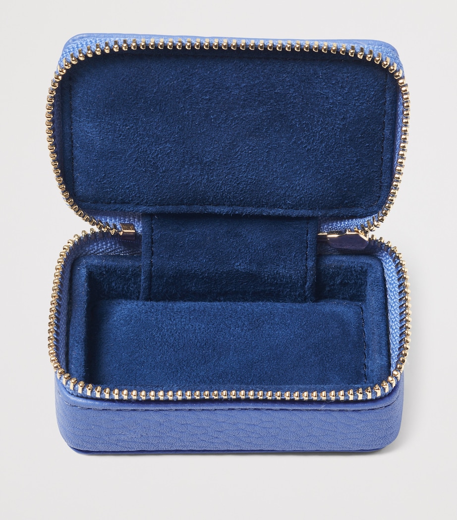 Small Leather Travel Jewellery Case CAPRI BLUE Image 4