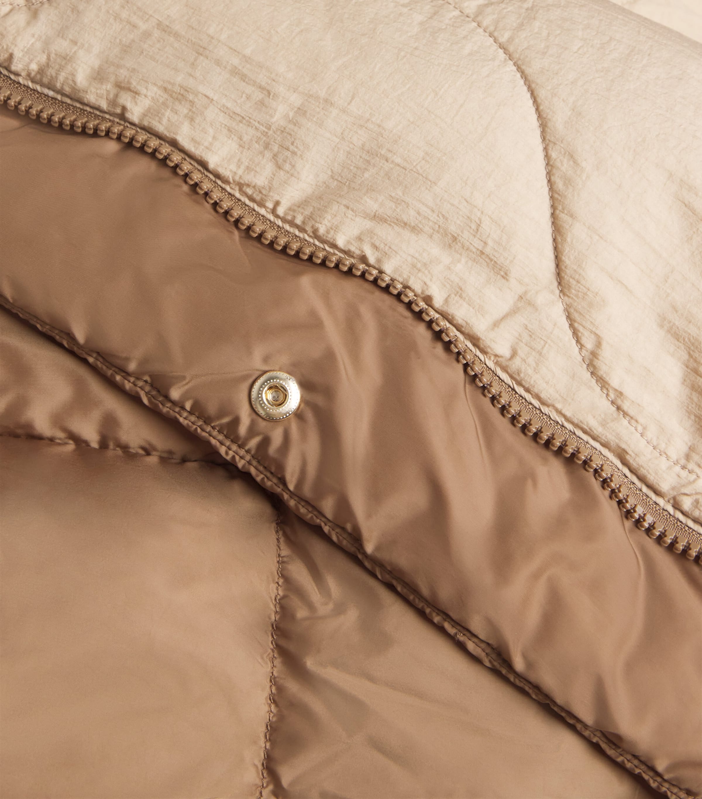 Down Water-Repellent Reversible Coat HAZELNUT BROWN Image 5