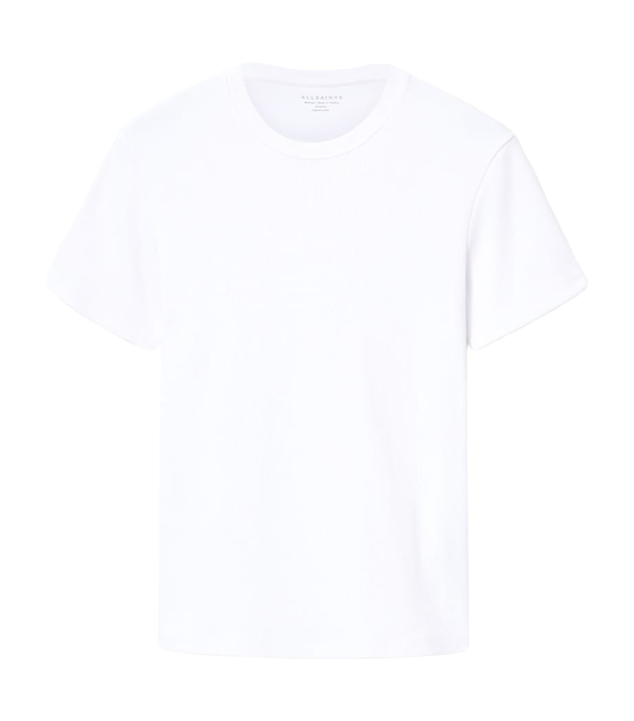 AllSaints Mens Organic Cotton-Blend Theo T-Shirt Optic White Image 1
