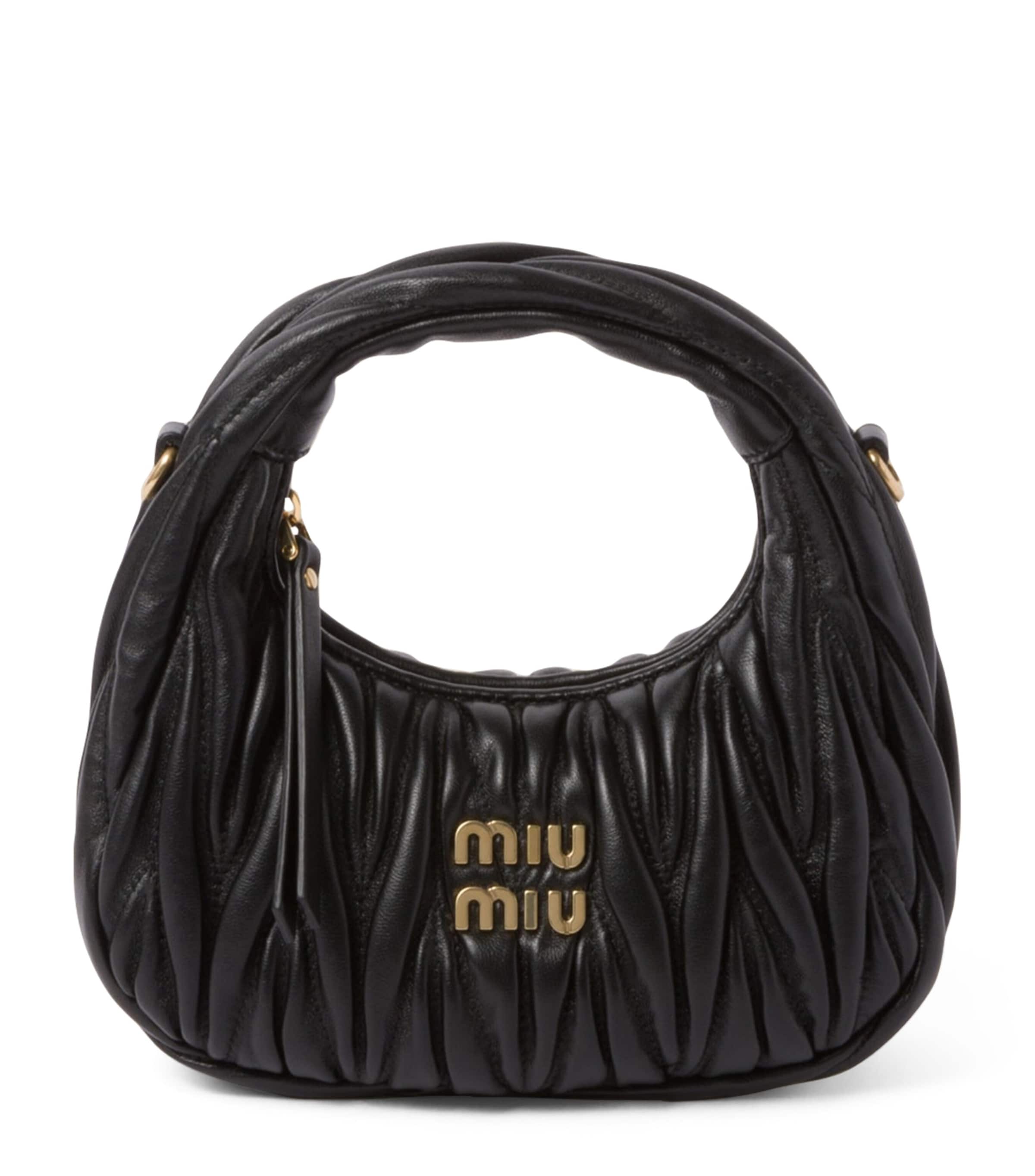 Miu Miu Mini Matelassé Leather Wander Top-Handle Bag Miu Miu Mini Matelassé Leather Wander Top-Handle Bag