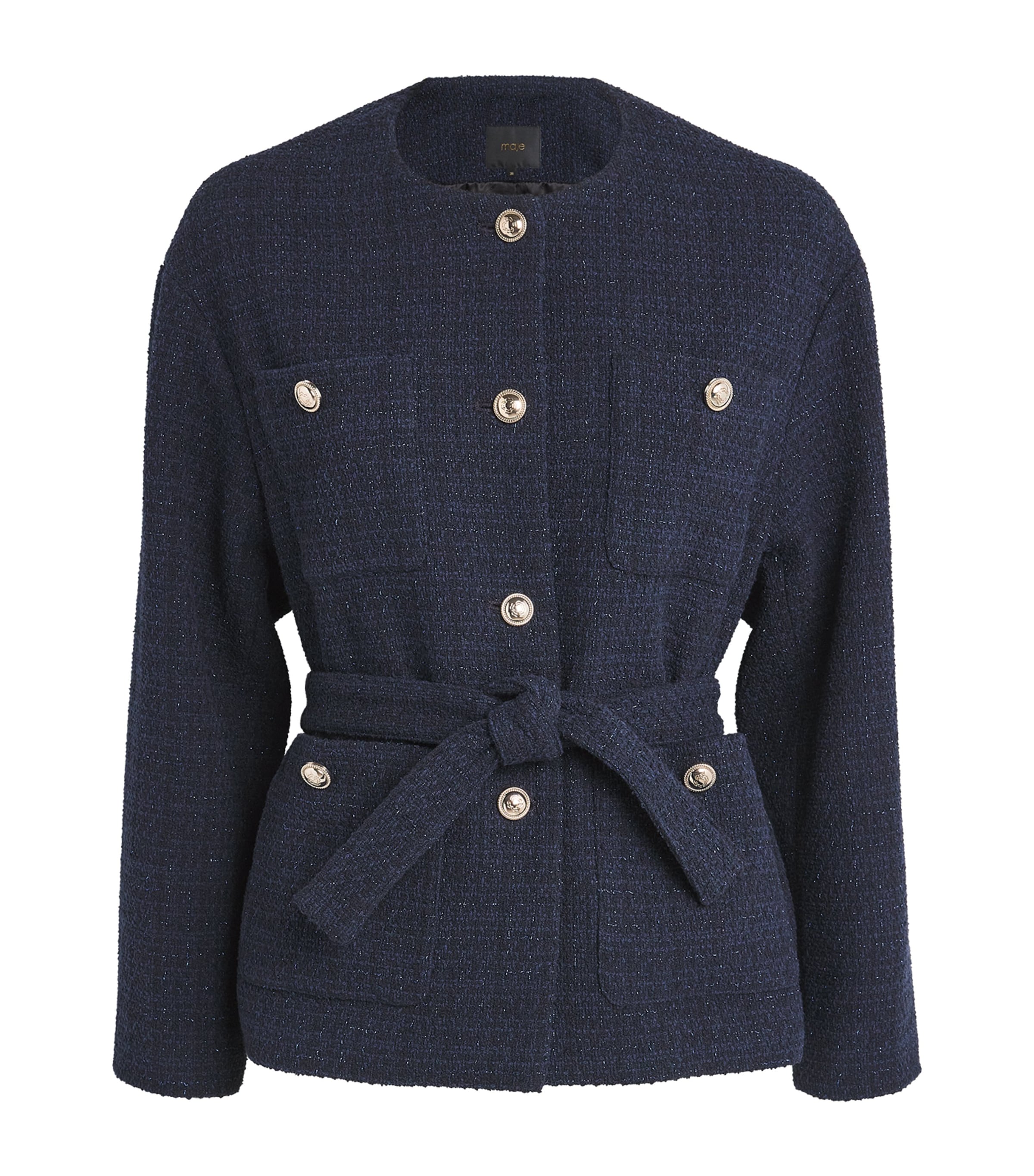MAJE TWEED BUTTON-TRIM JACKET