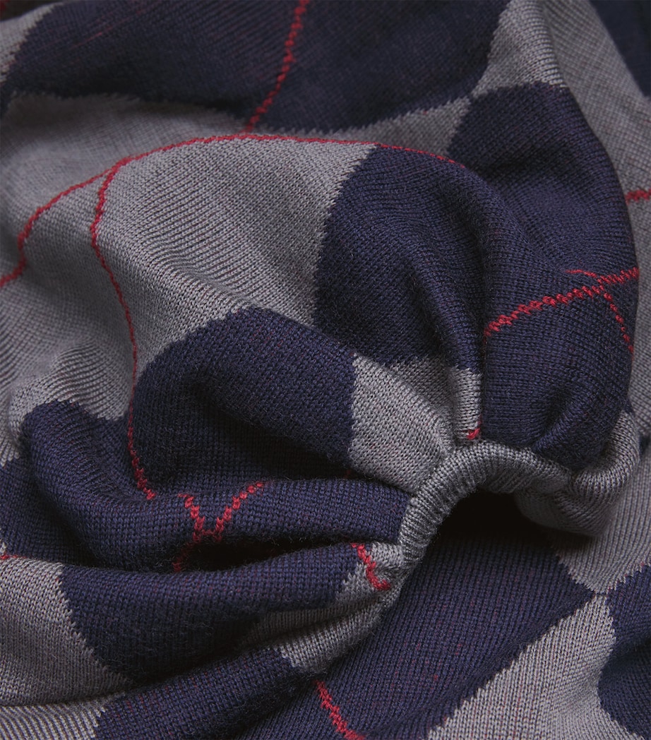 Merino Wool Argyle Sweater NAVY / GREY Image 5