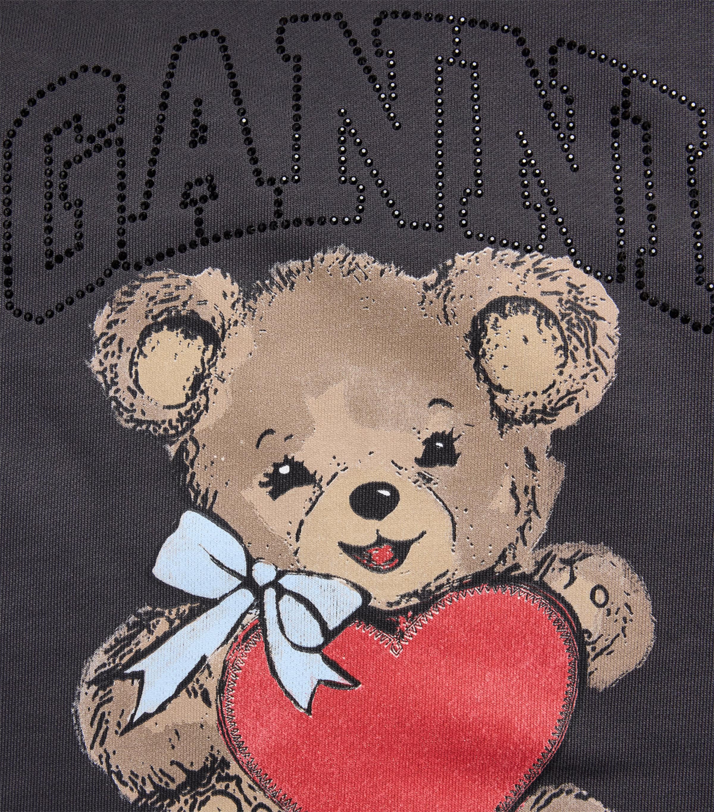 Organic Cotton Rhinestone Bear Sweatshirt 252 PHANTOM Image 5