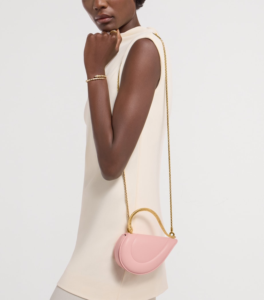 Leather Serpenti Cuore 1968 Top-Handle Bag PINK MEDIUM Image 9