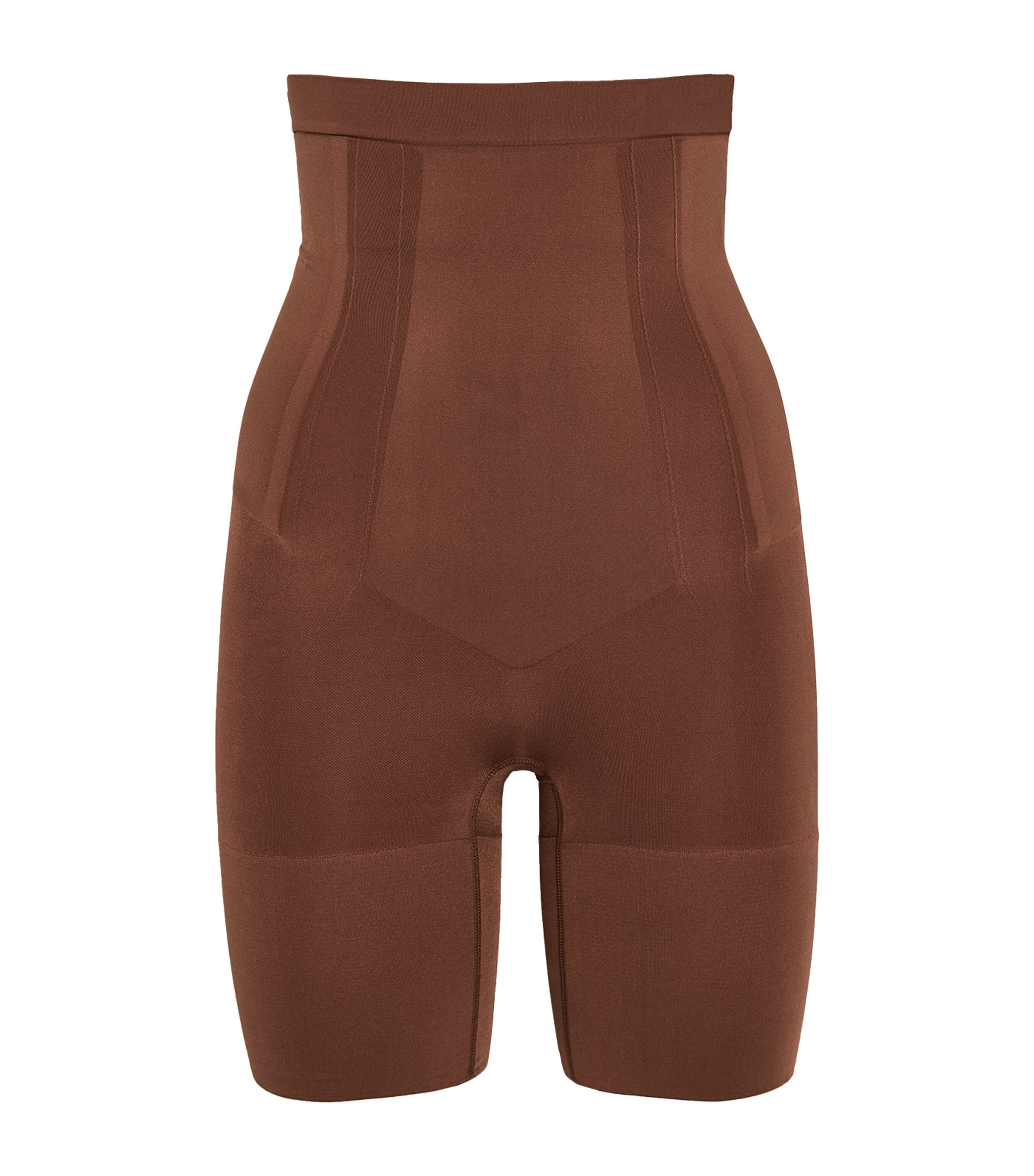 Spanx Oncore High-waist Mid-thigh Shorts - Firm Control In Brown