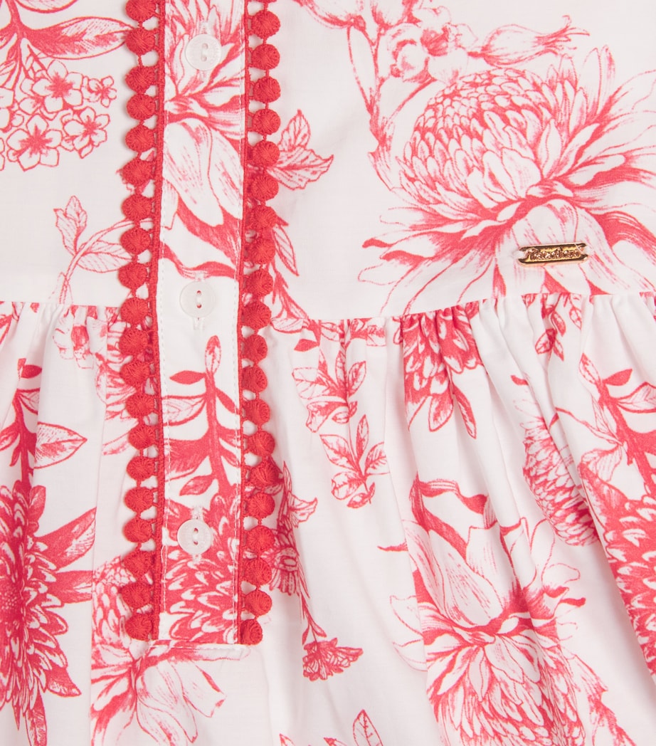 Patachou Cotton Red Blossom Dress (3-12 Years) Red Blossom Image 3