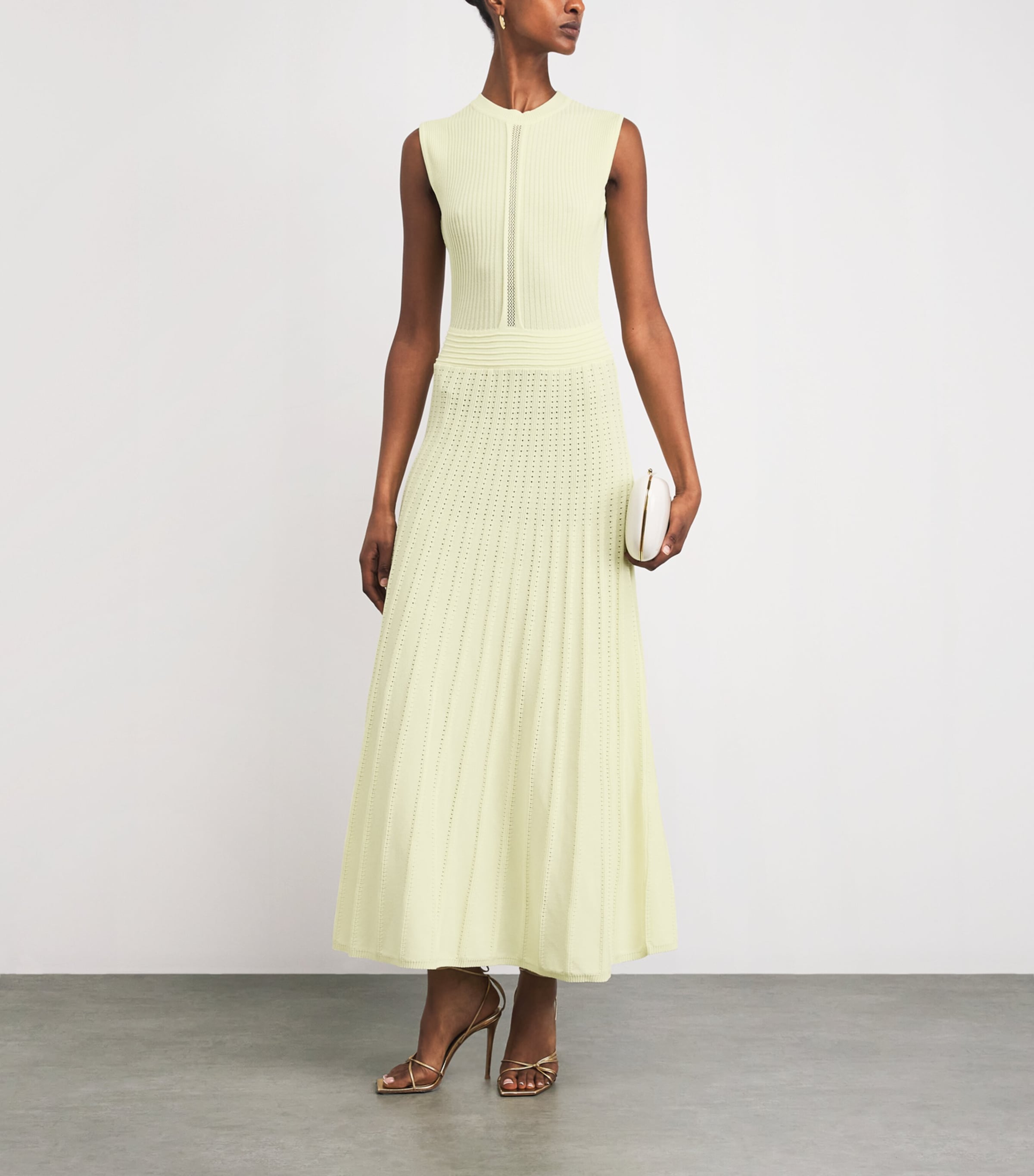 Edeline Lee Womens Knitted Sleeveless Maxi Dress Lem/lemon Image 2