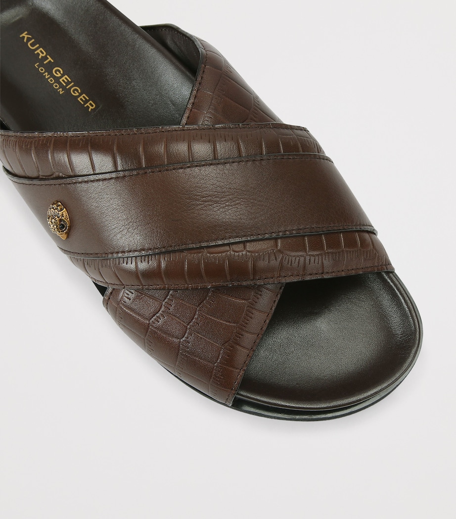 Kurt Geiger London Leather Baron Sandals Dk.brn Com Image 2