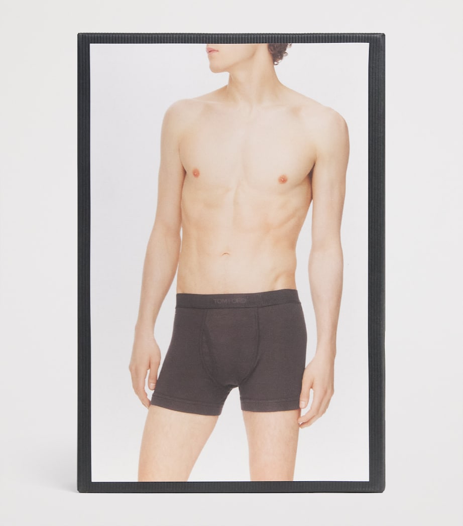 TOM FORD Mens Stretch-Cotton Logo Boxers Emerald Green Image 4