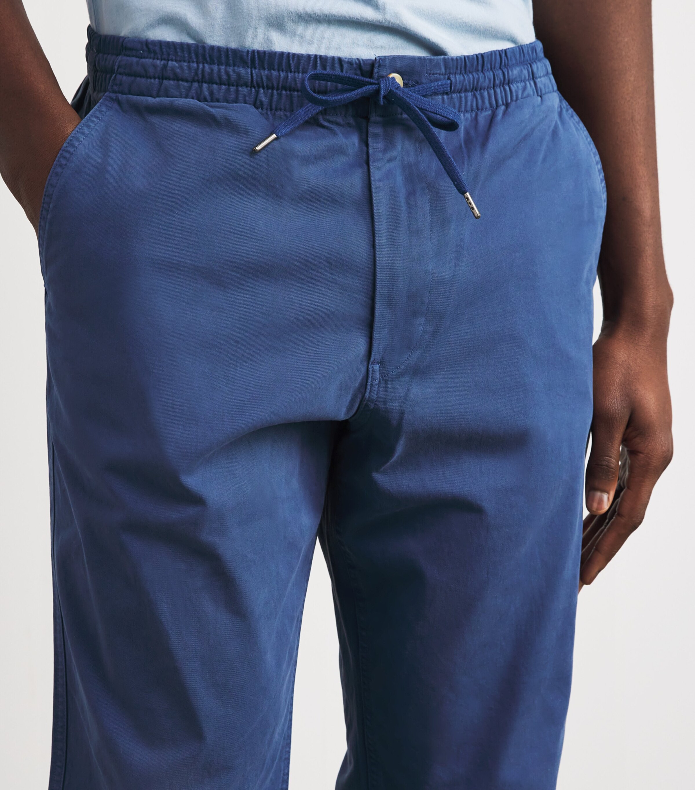 Stretch-Cotton Twill Prepster Trousers BLUE Image 6