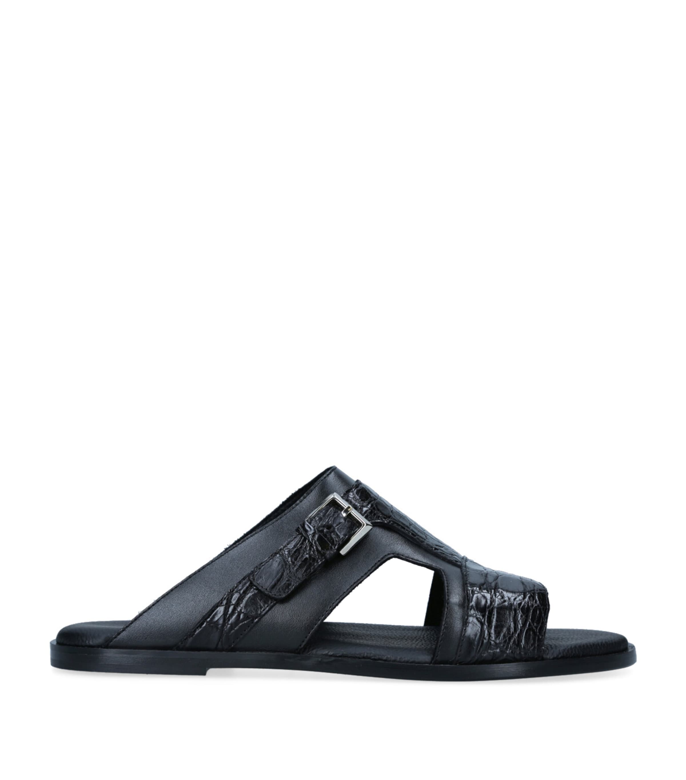 Brotini Leather Buckle-Detail Sandals Black Image 3