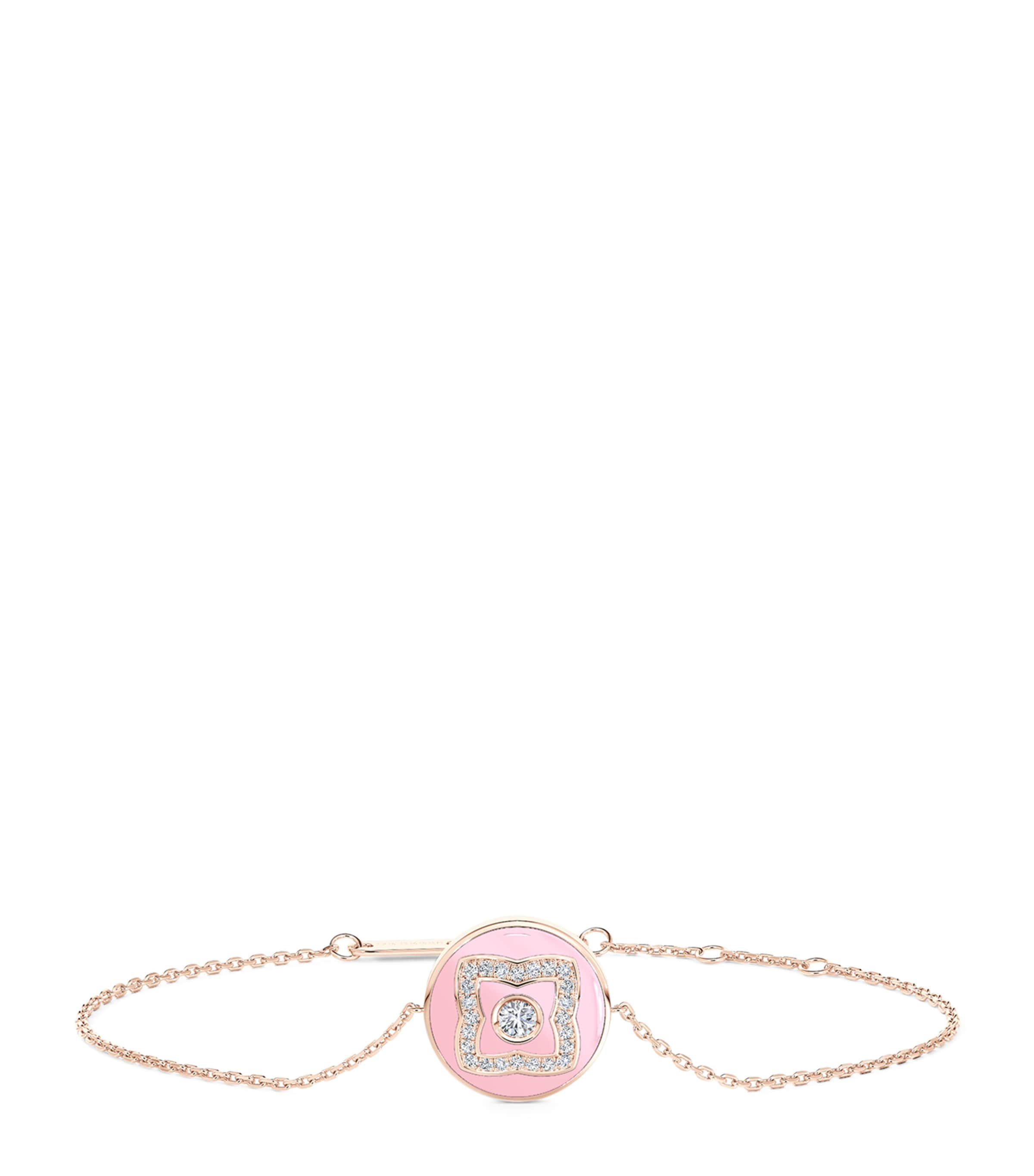 Shop De Beers Rose Gold, Diamond And Enamel Enchanted Lotus Bracelet