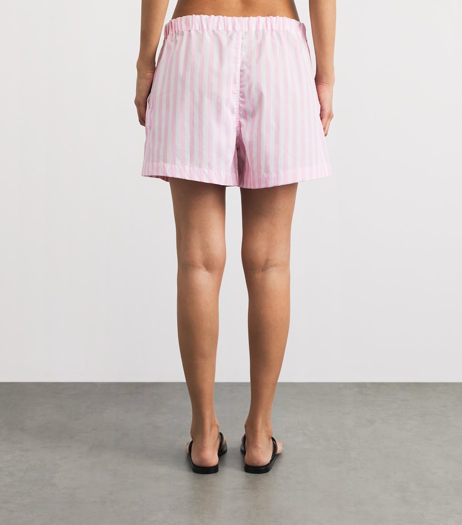 Hunza G Womens Cotton Stripe Cabana Shorts Pink Image 5
