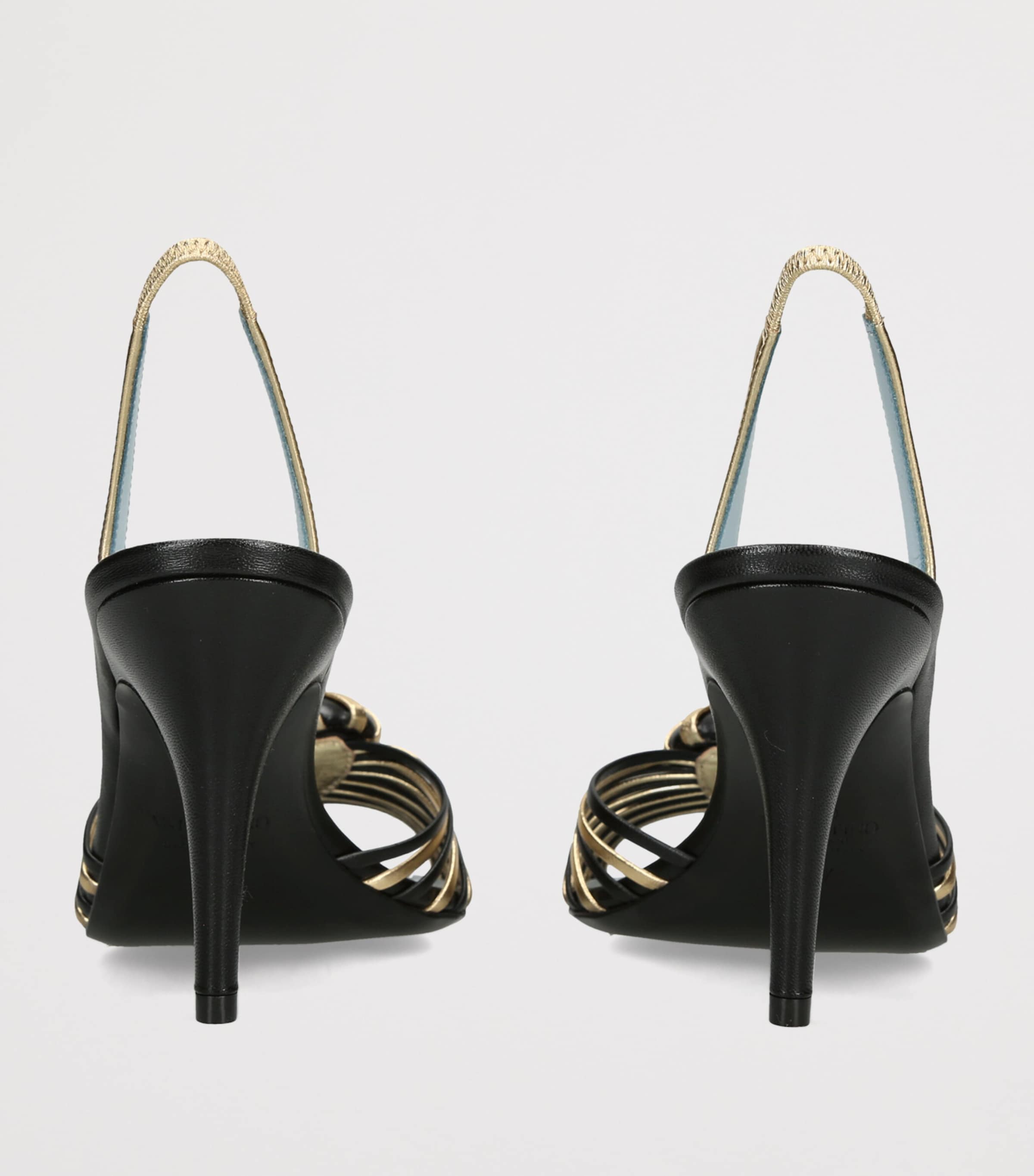 Valentino Garavani Metallic Leather Royal Slingback Heels 85 Blk/other Image 2