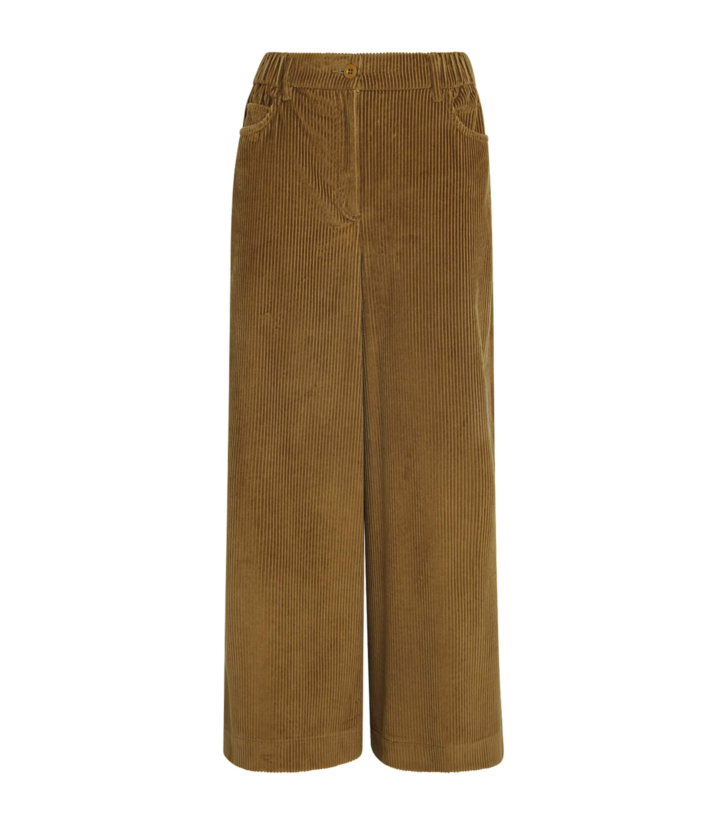 Weekend Max Mara Corduroy Wide-leg Trousers In Brown