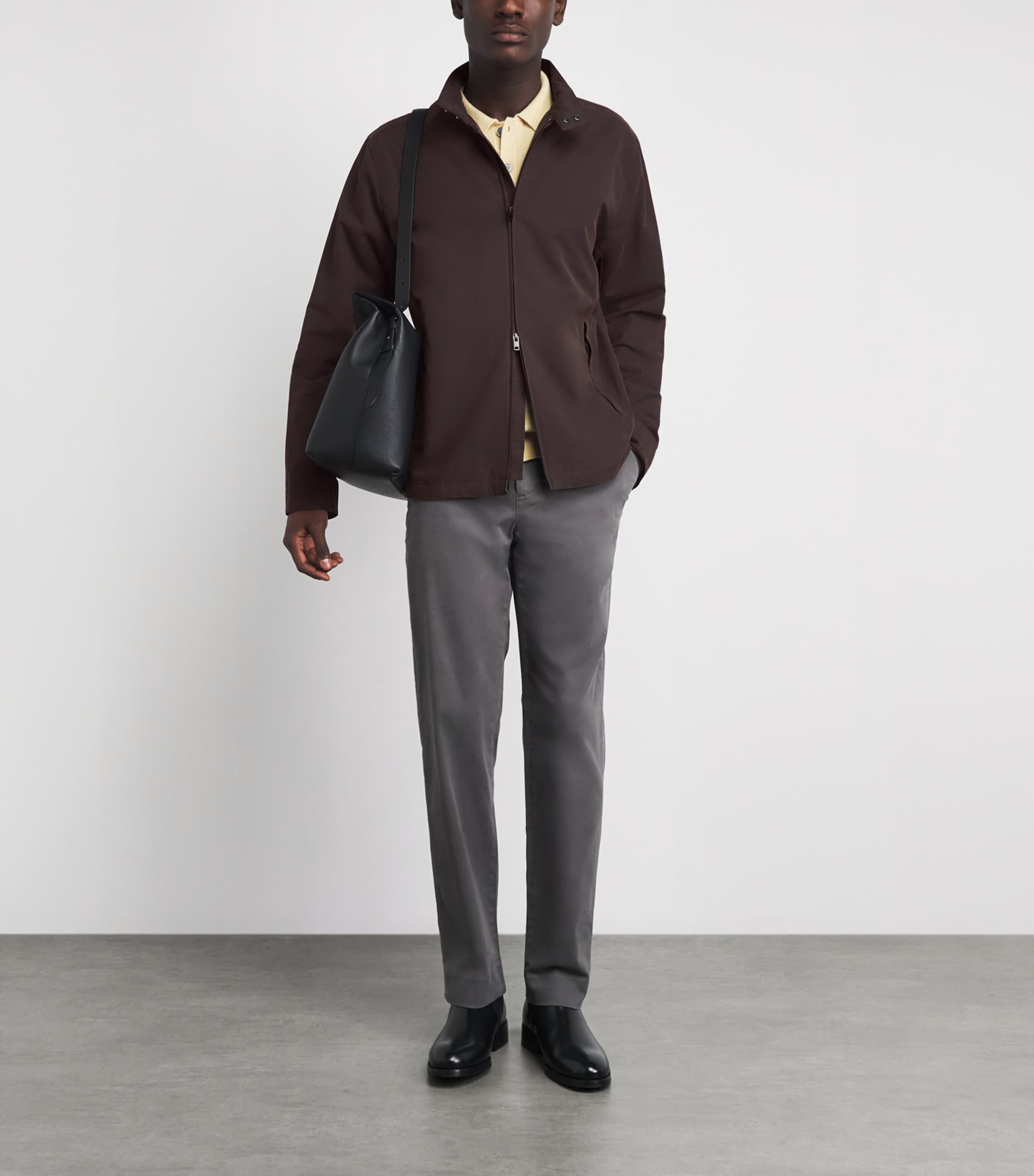 Vince Mens Band-Collar Jacket Arabica Image 2