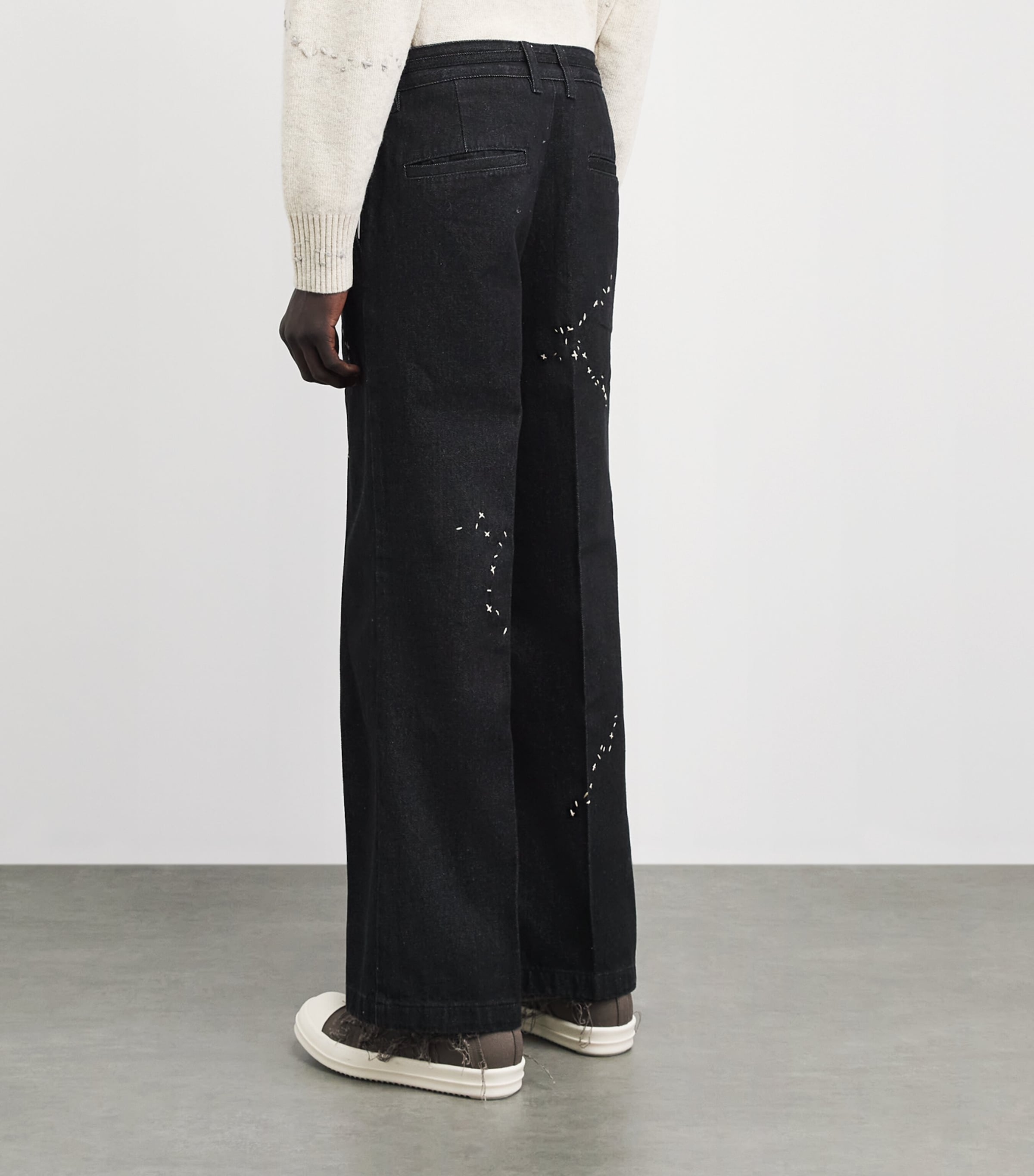 DOMREBEL Mens Denim Pleated Lazy Trousers Faded Black Image 5