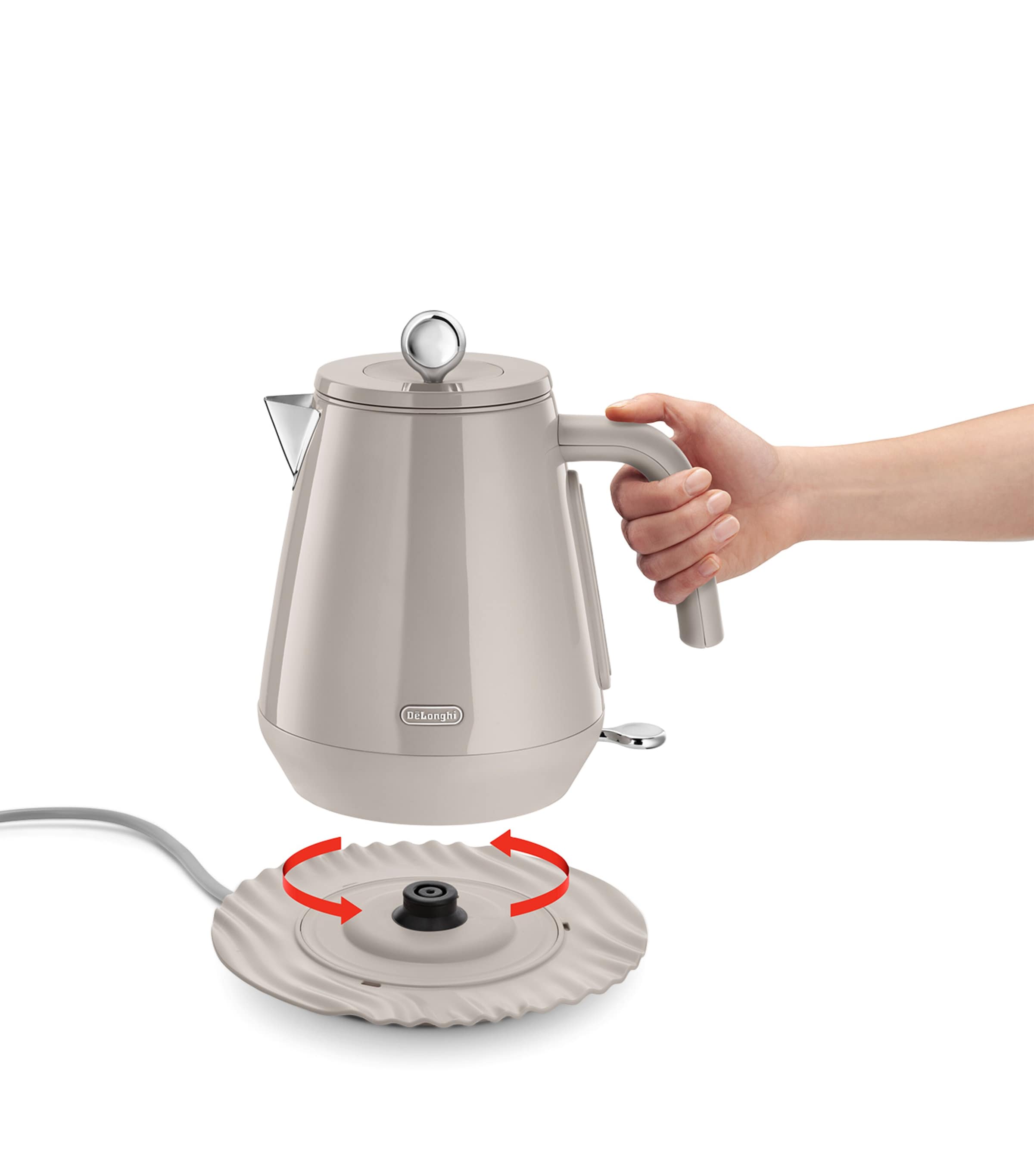 De'Longhi Eclettica Kettle (1.7L) Beige Image 5